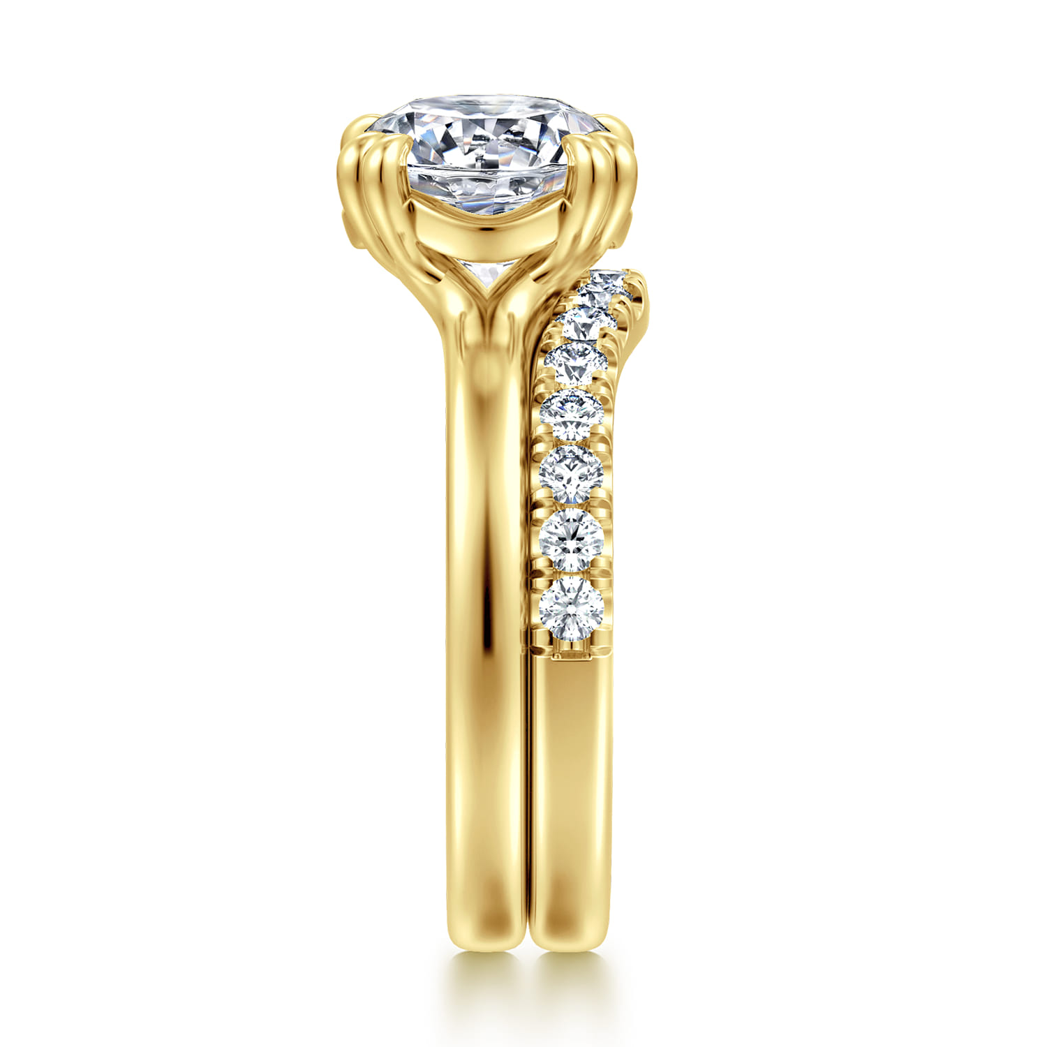 Diamond Matching Wedding Band in 14K Yellow Gold, photograph 5