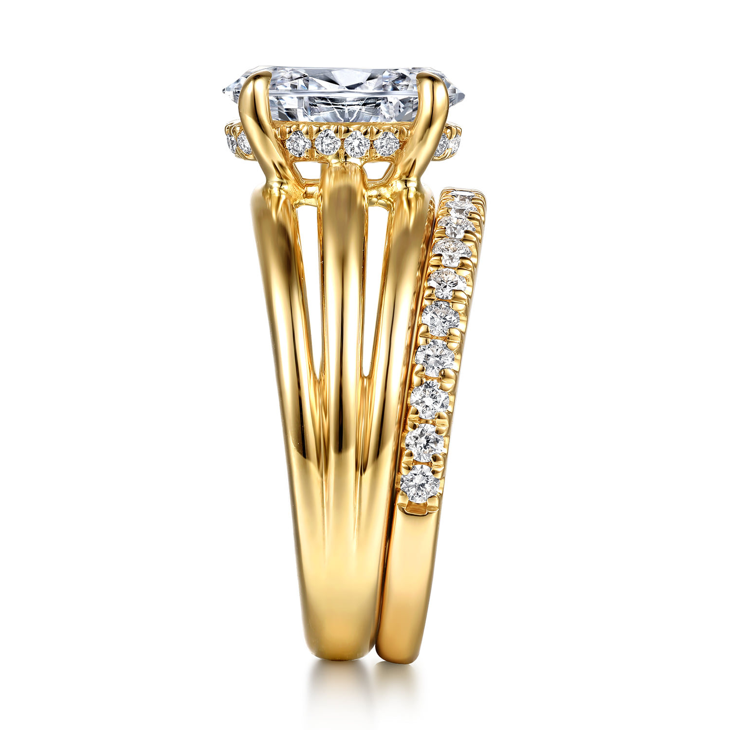 Diamond Matching Wedding Band in 14K Yellow Gold, photograph 5