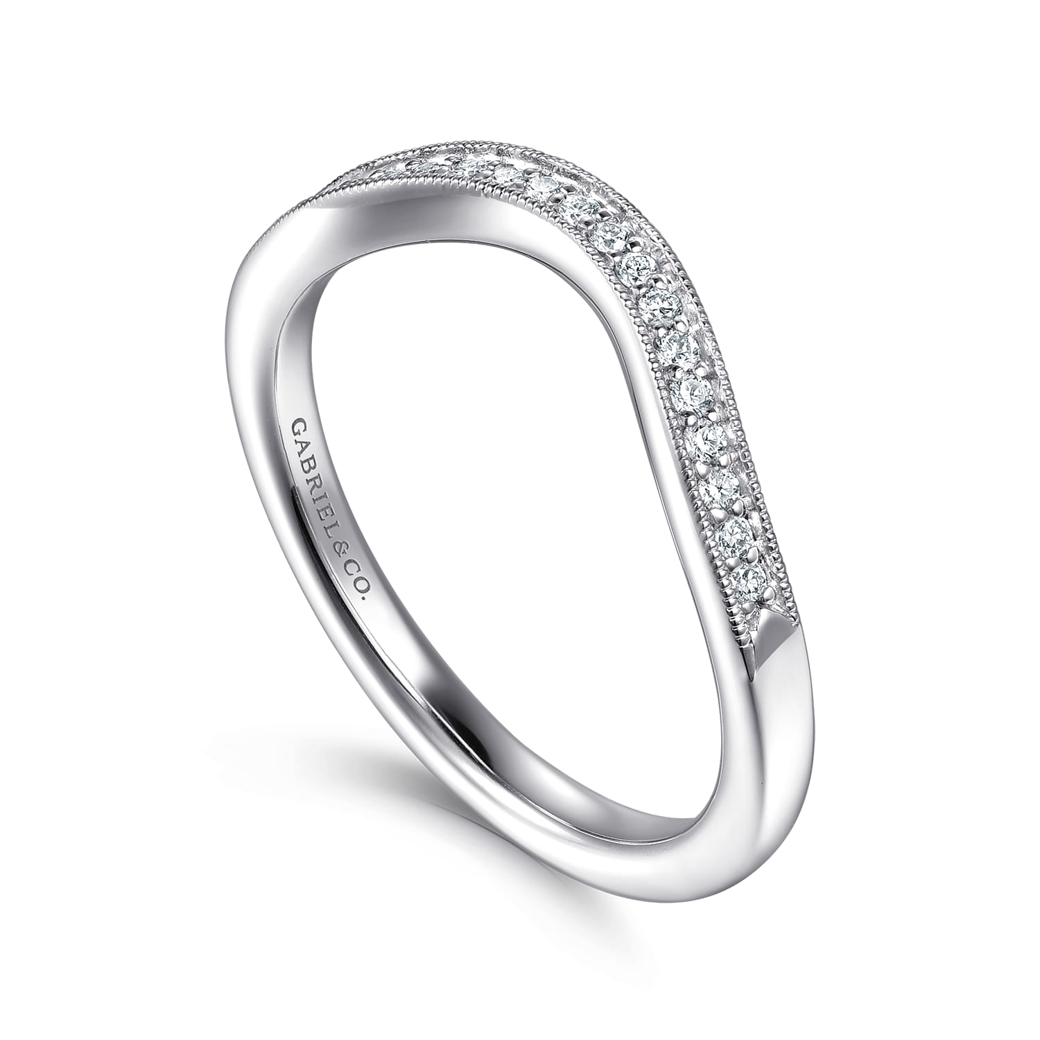 Diamond Matching Wedding Band in 14K White Gold, photograph 3