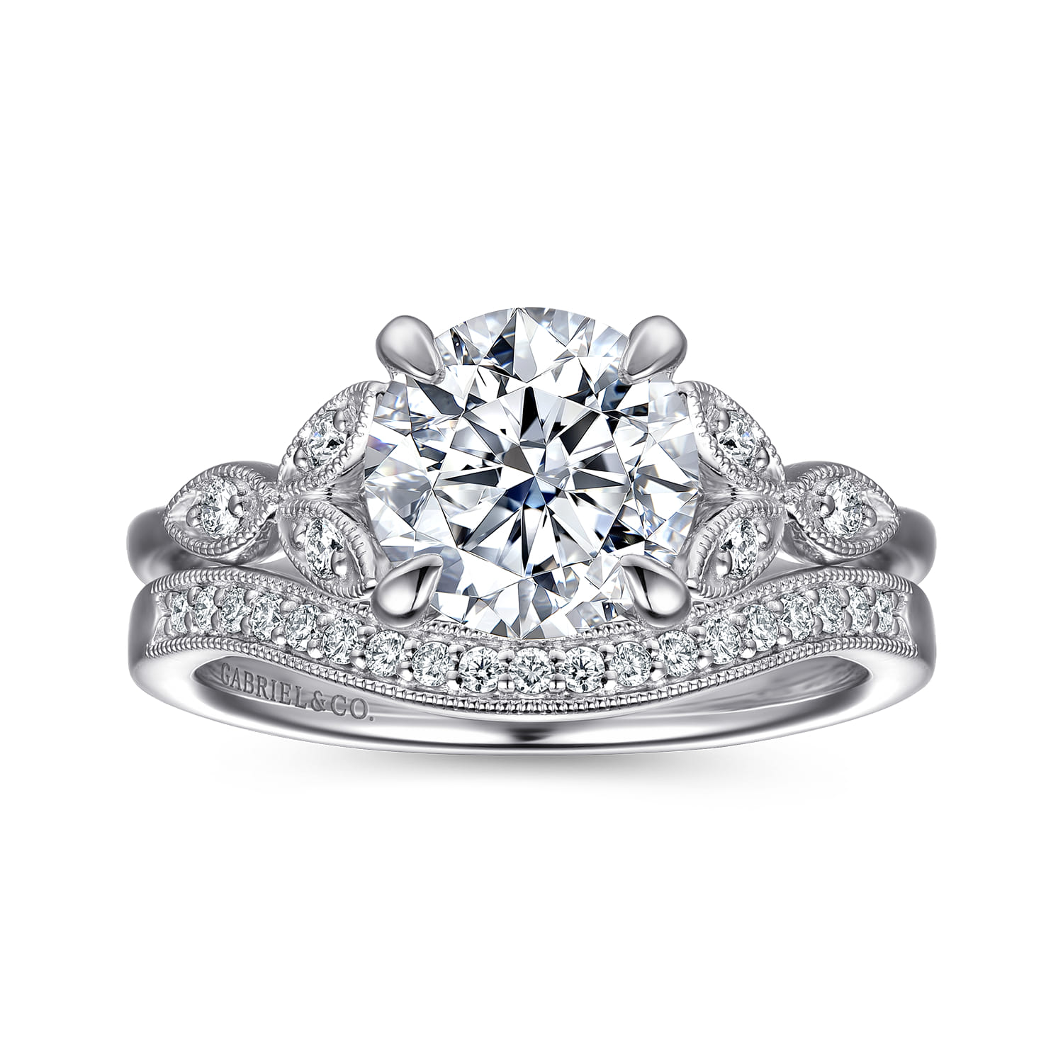 Diamond Matching Wedding Band in 14K White Gold, photograph 4