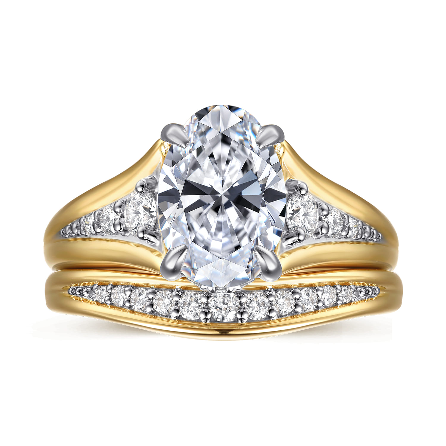 Diamond Matching Wedding Band in 14K Yellow Gold, photograph 4