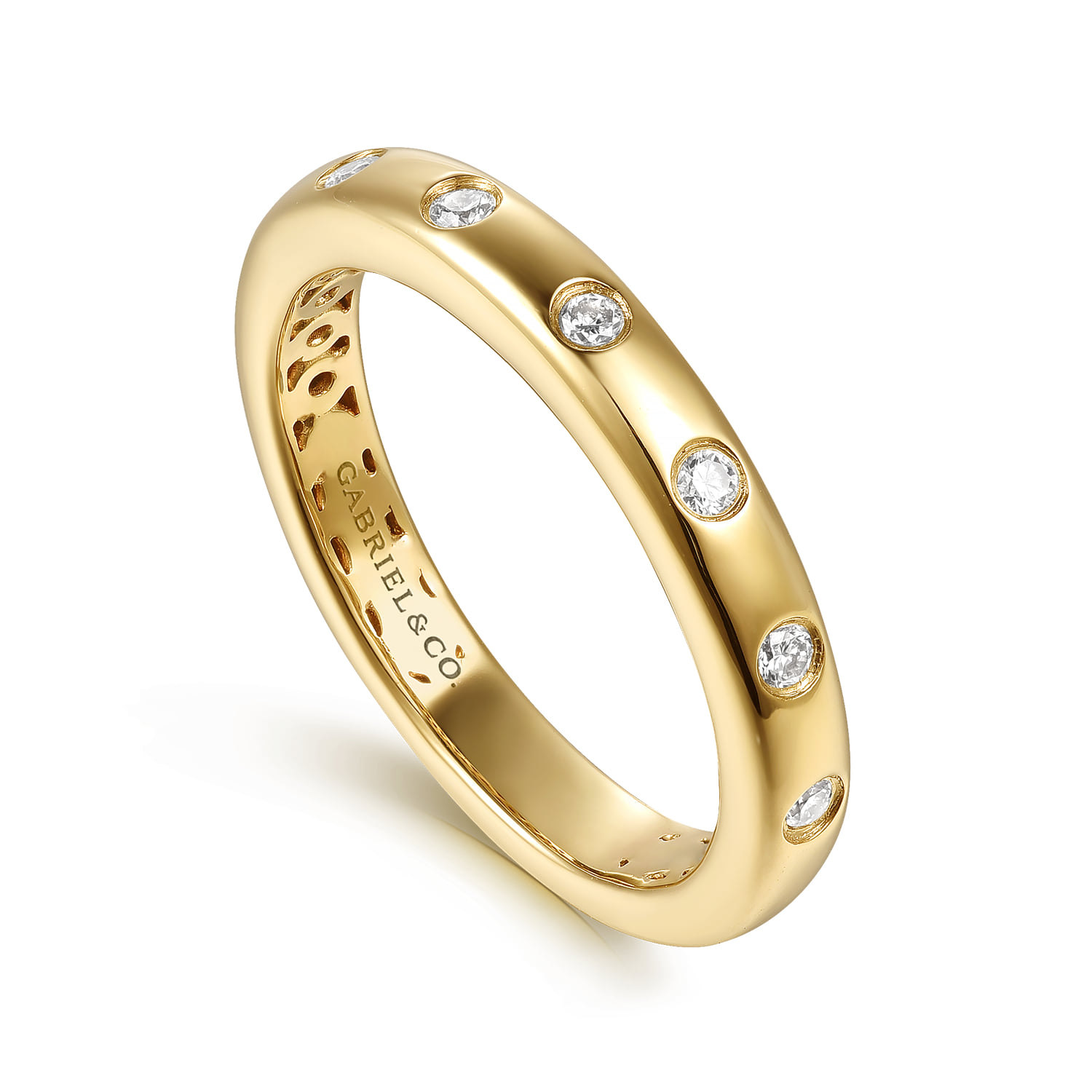 Diamond Matching Wedding Band in 14K Yellow Gold, photograph 3
