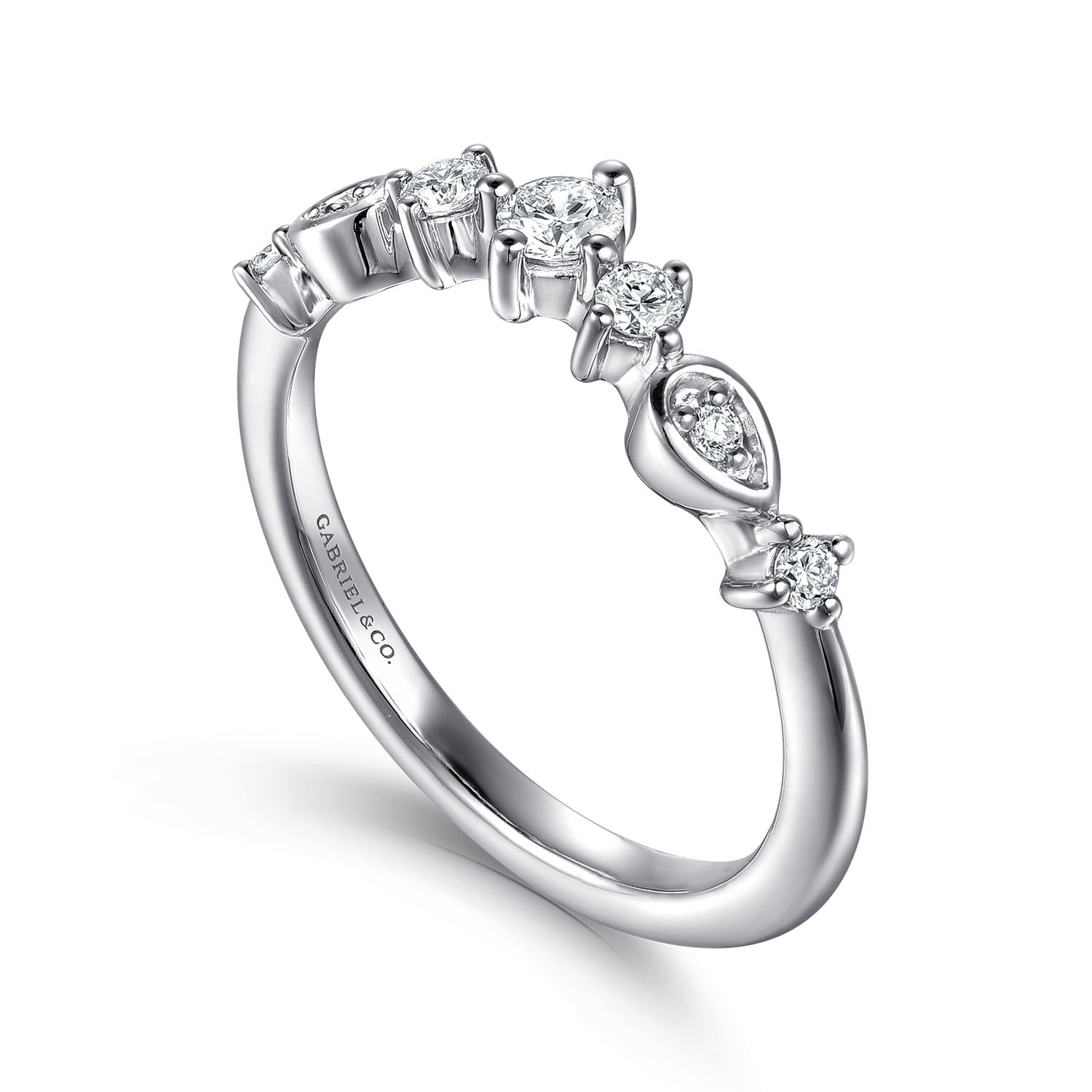 Diamond Matching Wedding Band in 14K White Gold, photograph 3