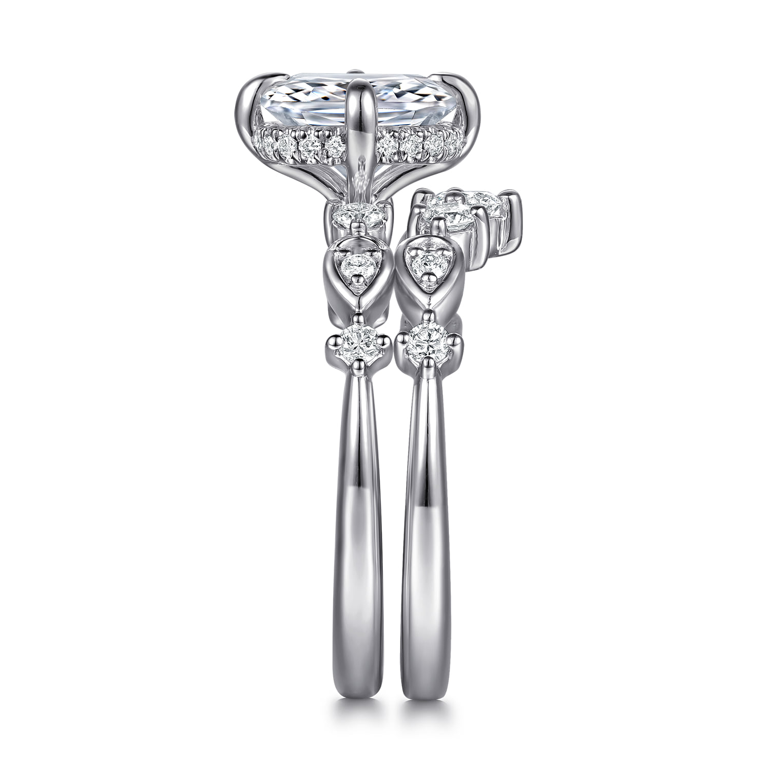 Diamond Matching Wedding Band in 14K White Gold, photograph 5