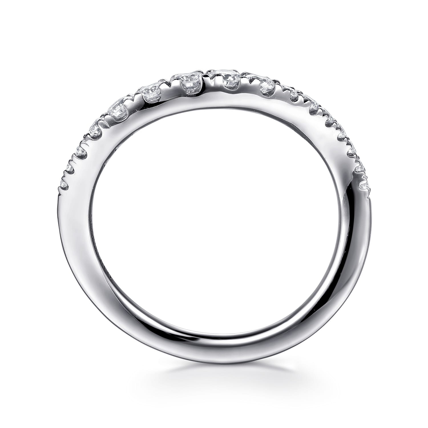 Diamond Matching Wedding Band in 14K White Gold, photograph 2