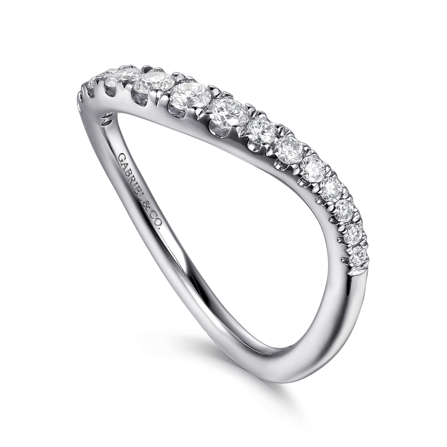 Diamond Matching Wedding Band in 14K White Gold, photograph 3