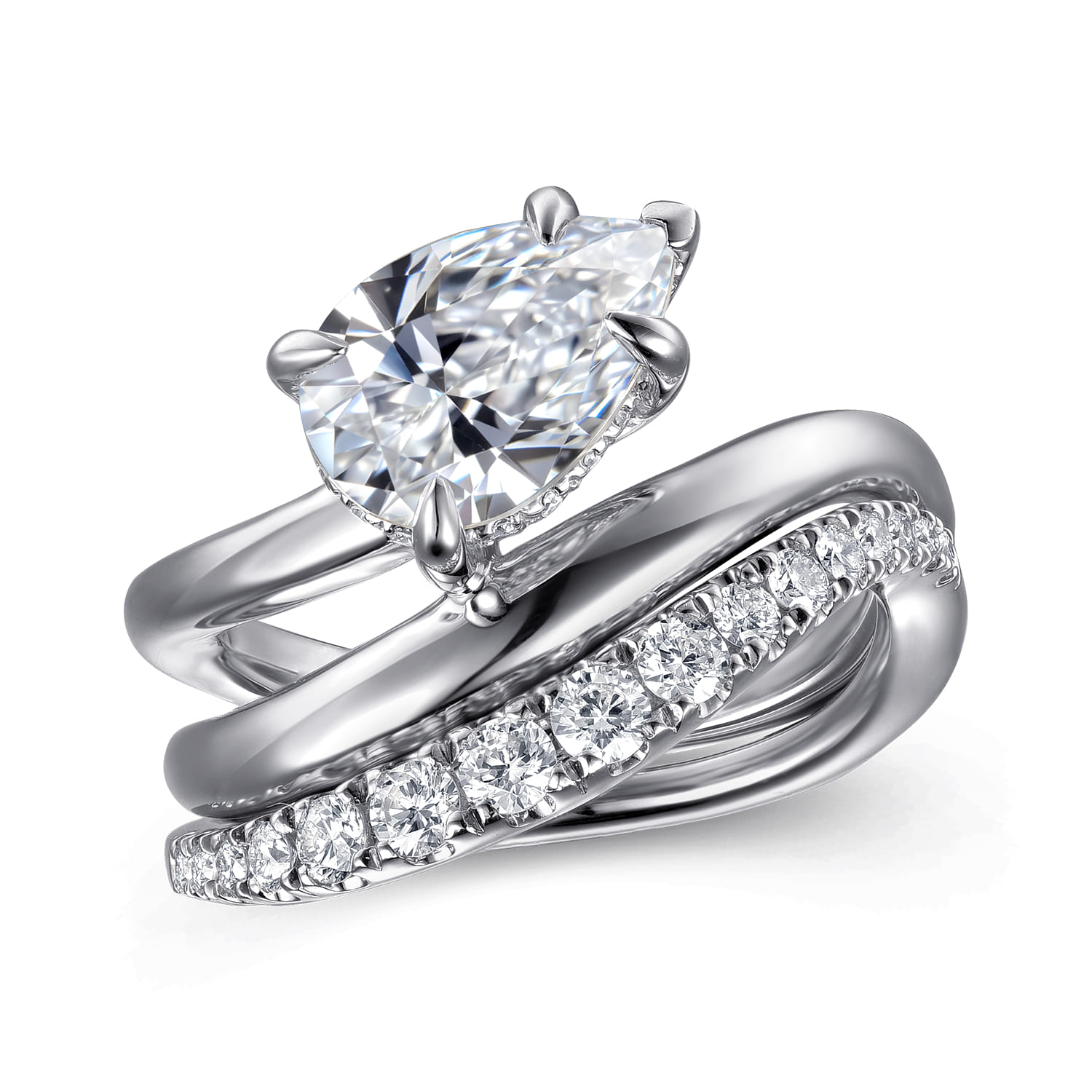Diamond Matching Wedding Band in 14K White Gold, photograph 4