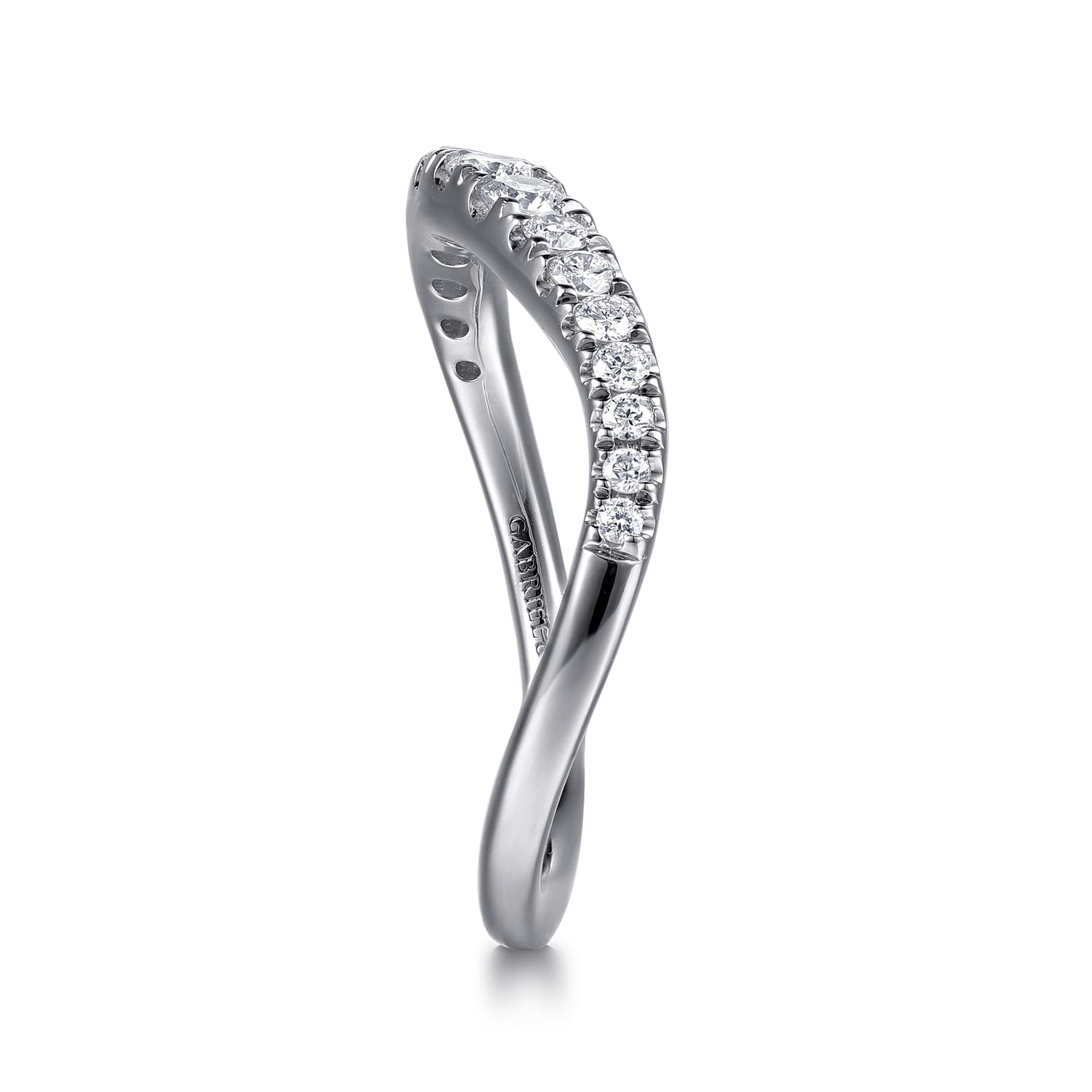Diamond Matching Wedding Band in 14K White Gold, photograph 5