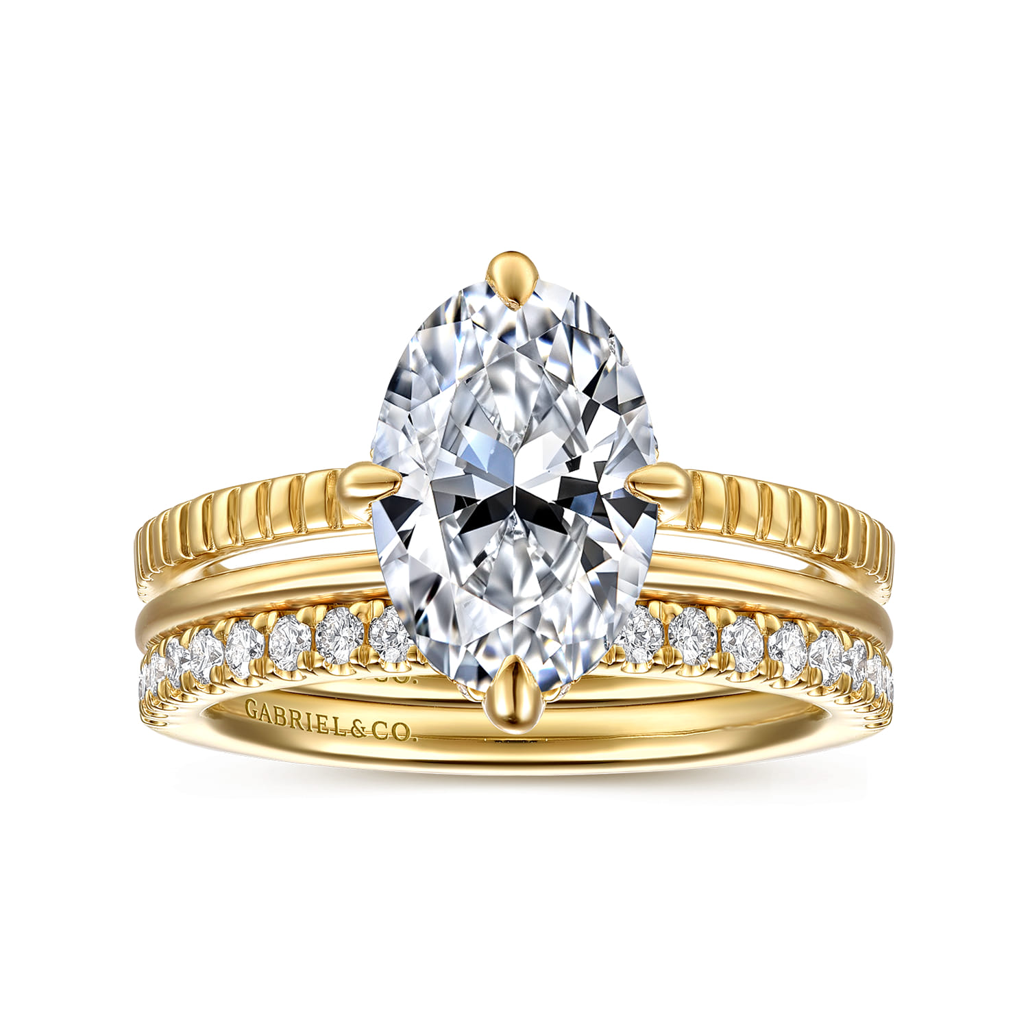 Diamond Matching Wedding Band in 14K Yellow Gold, photograph 4
