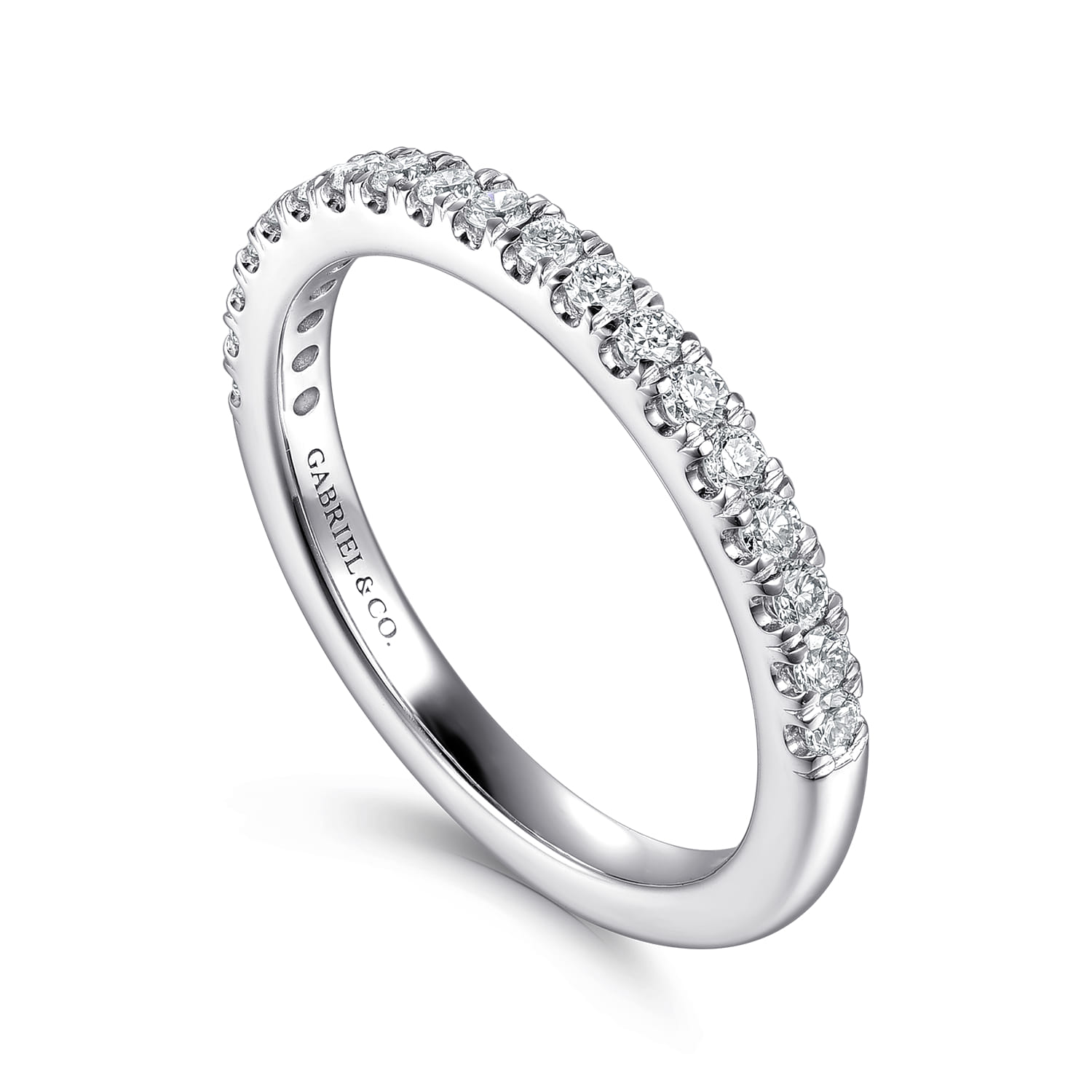 Diamond Matching Wedding Band in 14K White Gold, photograph 3