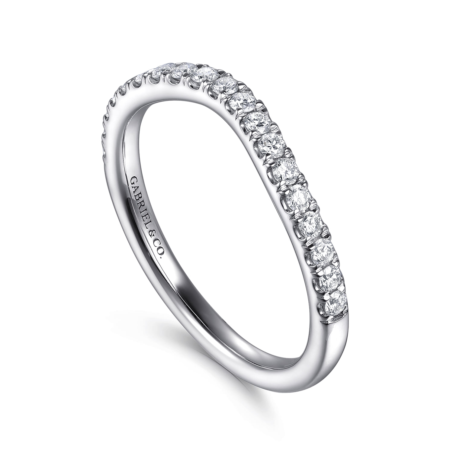 Diamond Matching Wedding Band in 14K White Gold, photograph 3