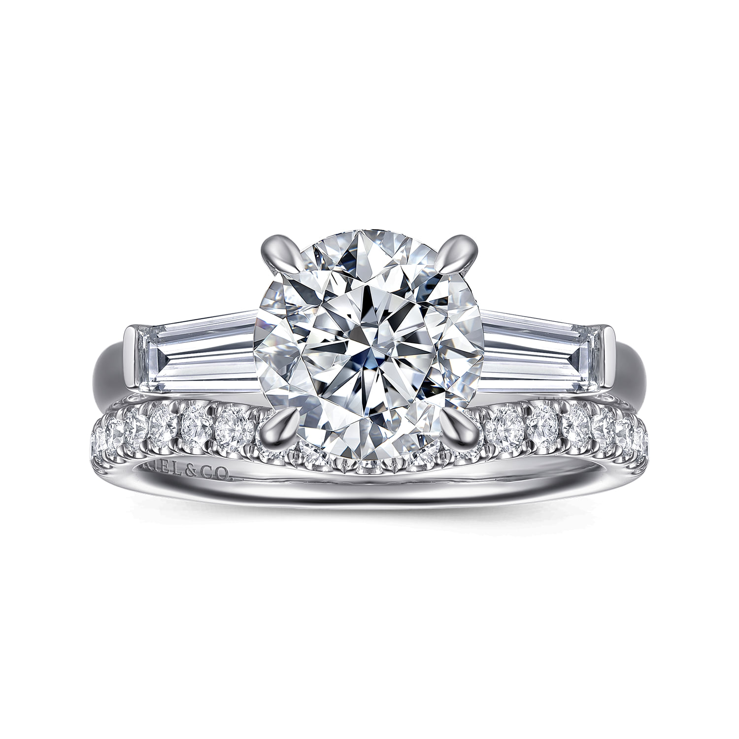 Diamond Matching Wedding Band in 14K White Gold, photograph 4