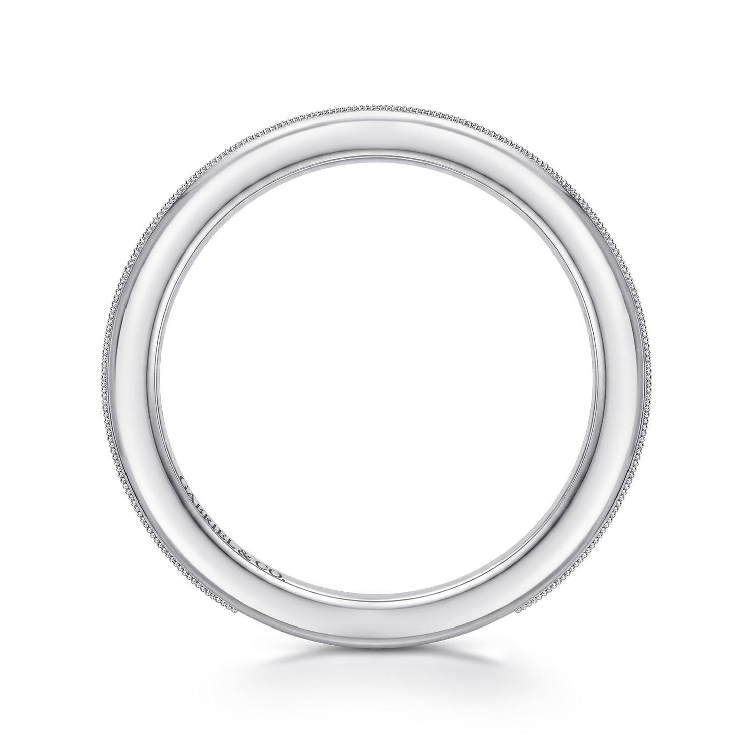 Vintage Inspired Matching Wedding Band in 14K White Gold, photograph 2