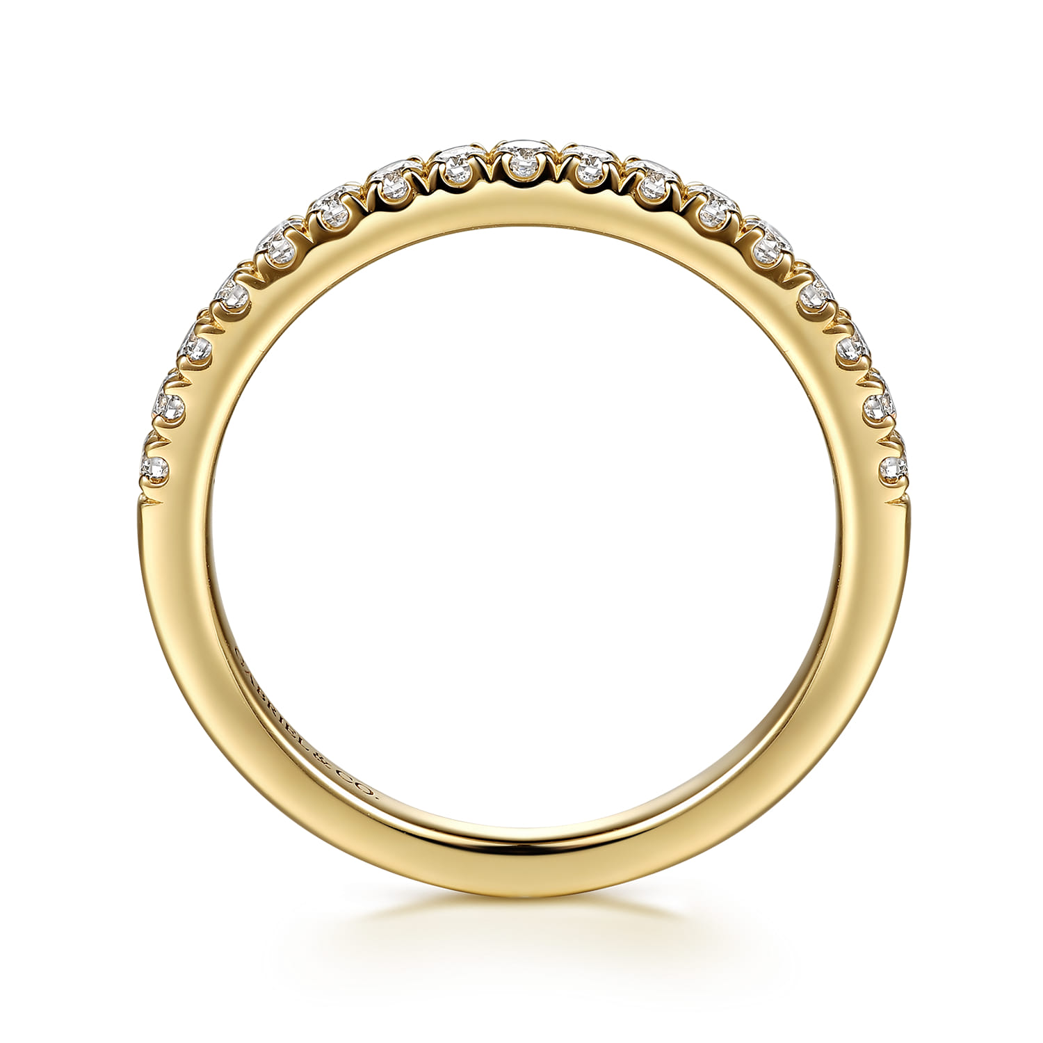 Vintage Inspired Diamond Matching Wedding Band in 14K Yellow Gold, photograph 2