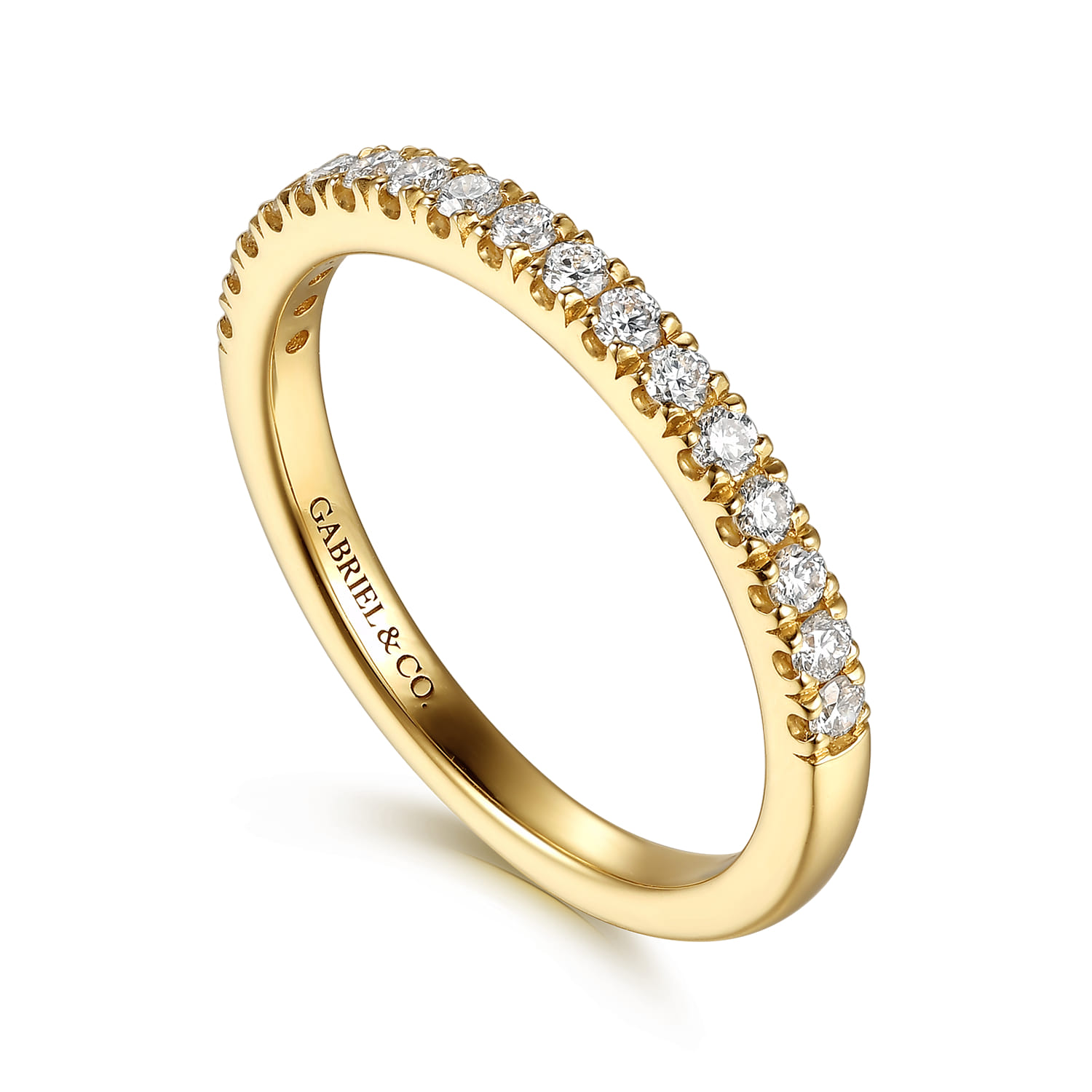 Vintage Inspired Diamond Matching Wedding Band in 14K Yellow Gold, photograph 3