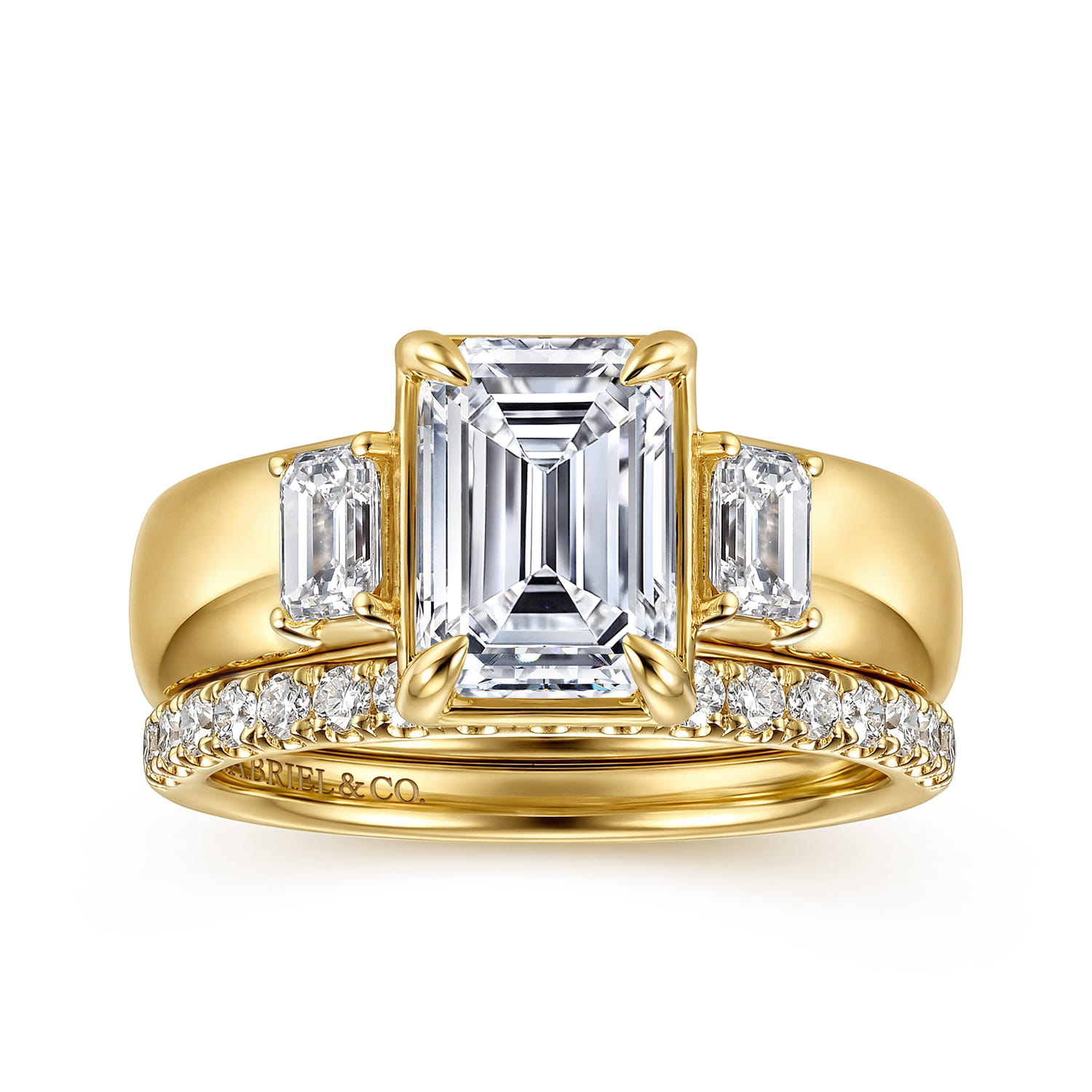 Diamond Matching Wedding Band in 14K Yellow Gold, photograph 4