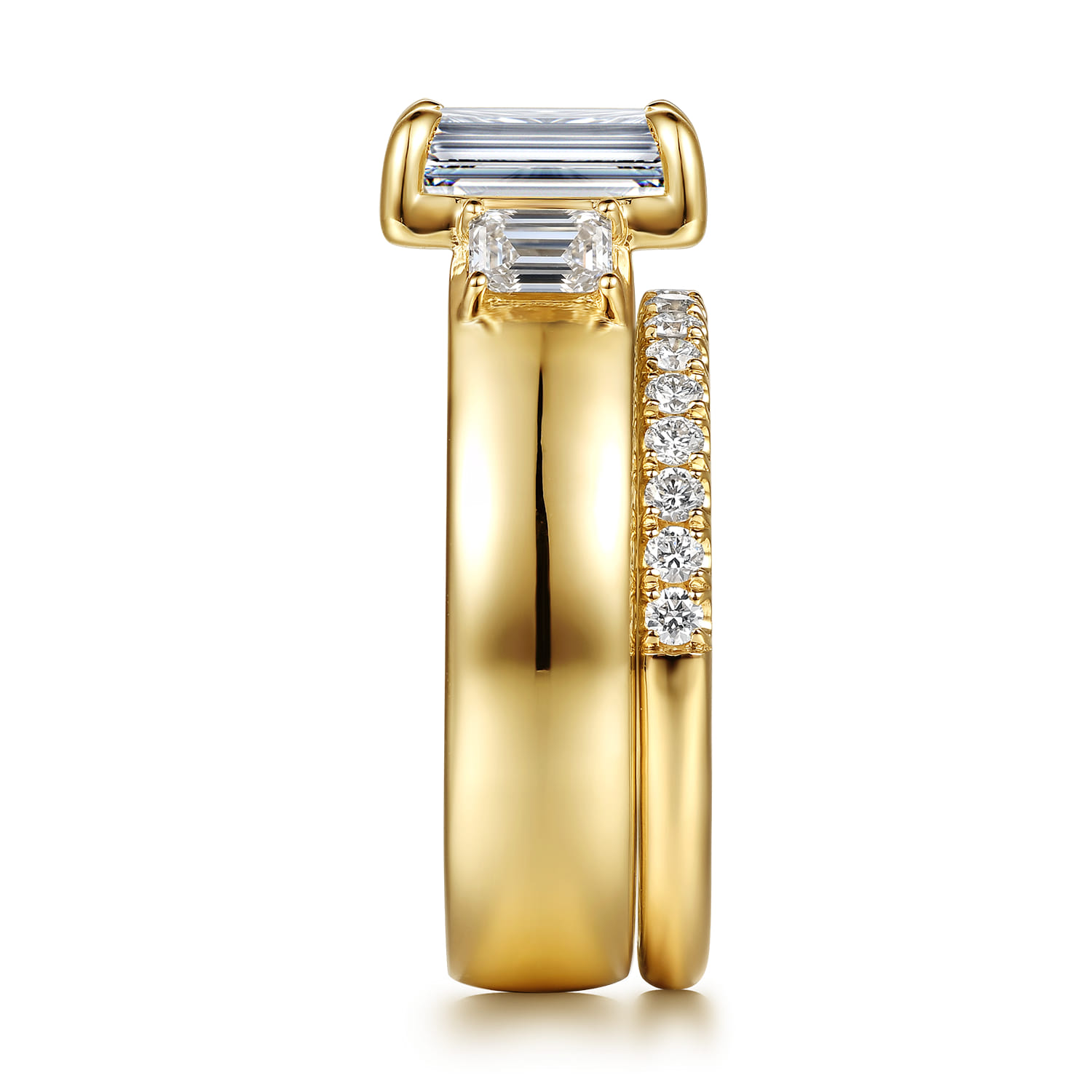 Diamond Matching Wedding Band in 14K Yellow Gold, photograph 5