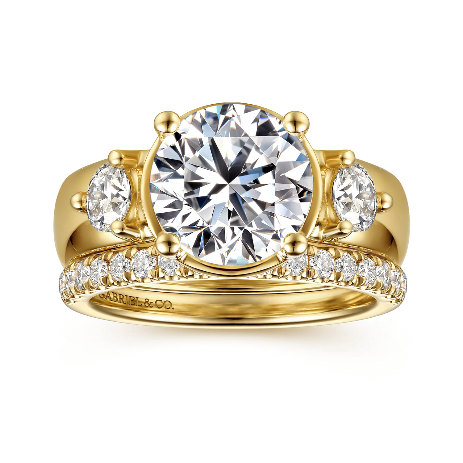 Diamond Matching Wedding Band in 14K Yellow Gold, photograph 4