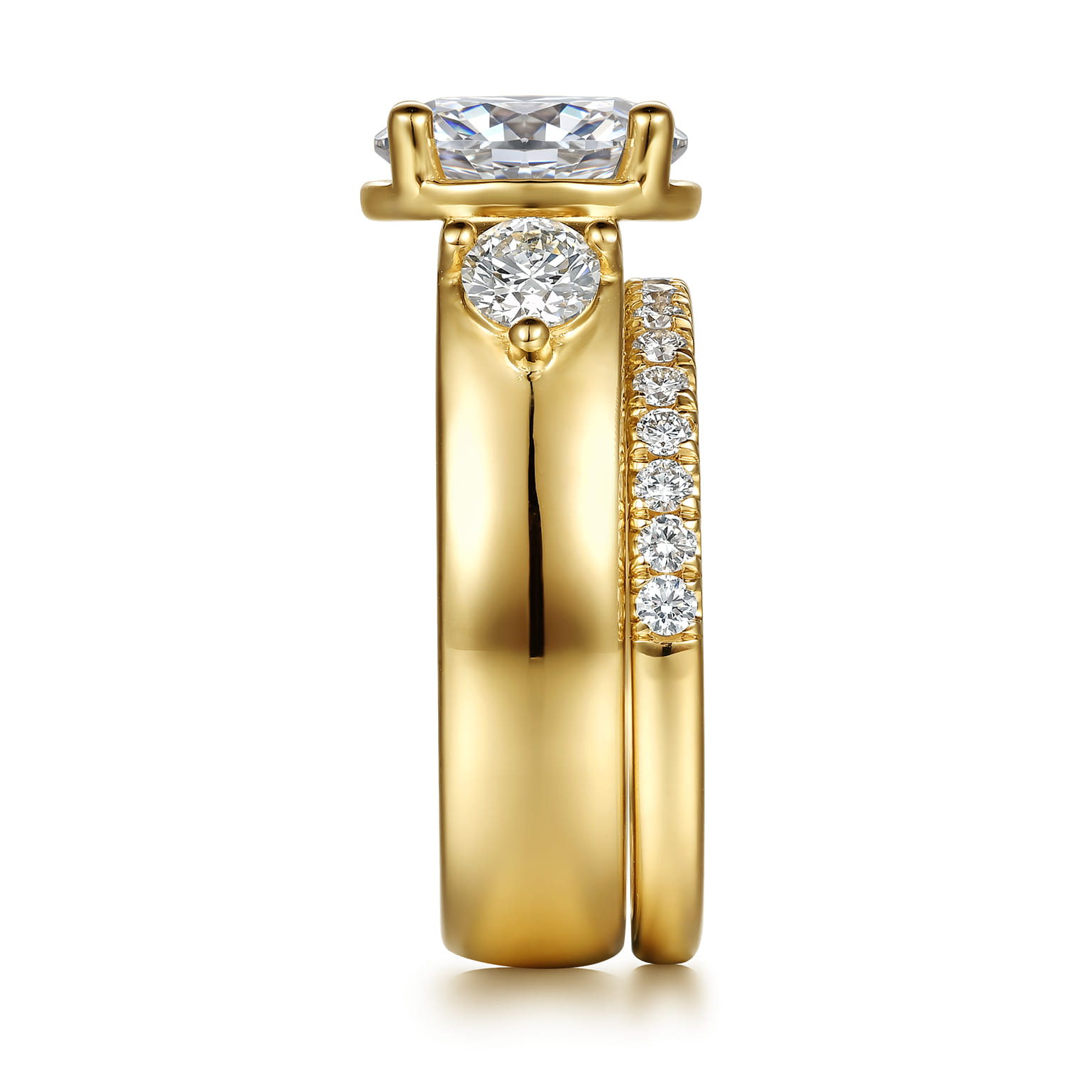 Diamond Matching Wedding Band in 14K Yellow Gold, photograph 5
