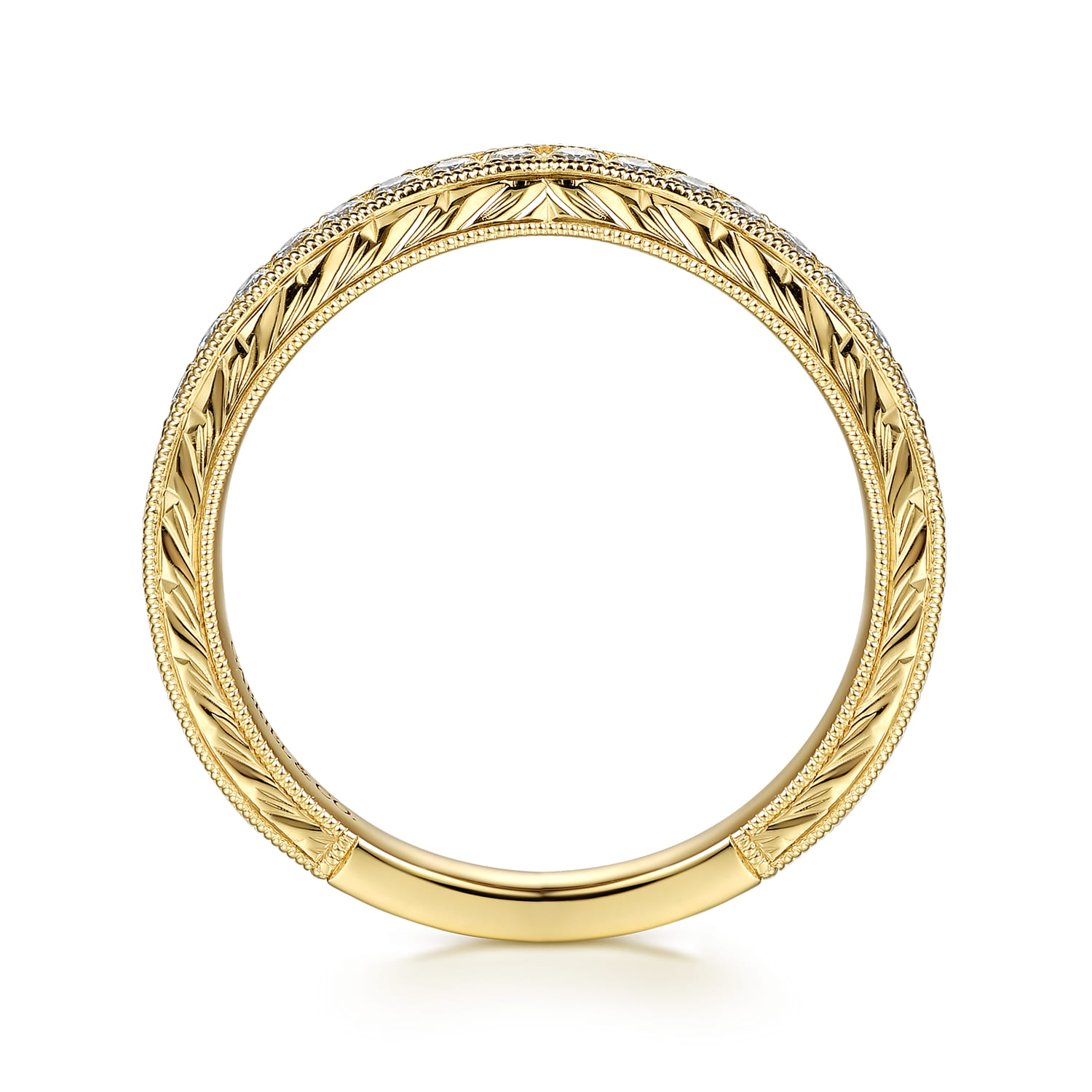 Diamond Matching Wedding Band in 14K Yellow Gold, photograph 2