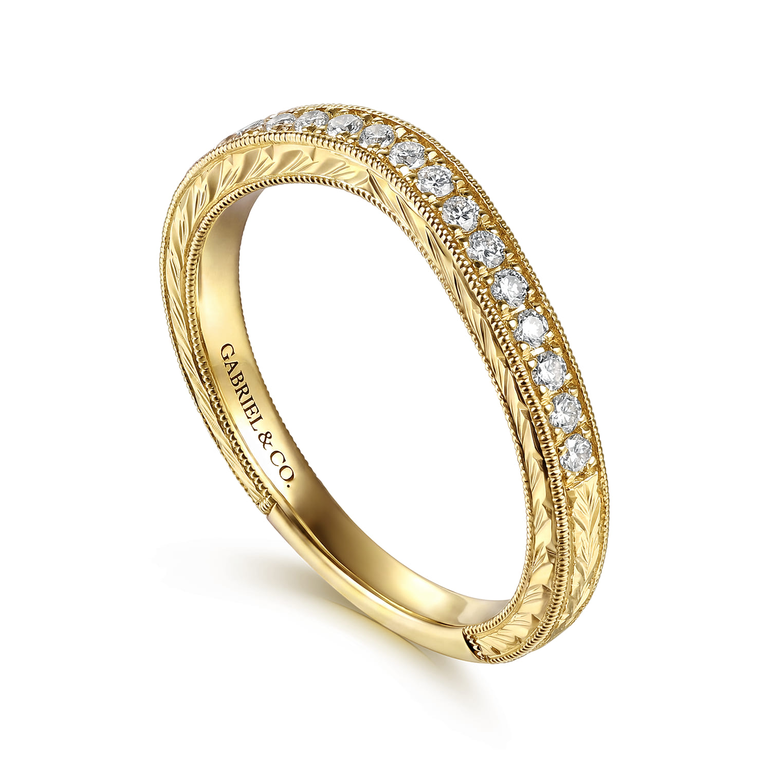 Diamond Matching Wedding Band in 14K Yellow Gold, photograph 3