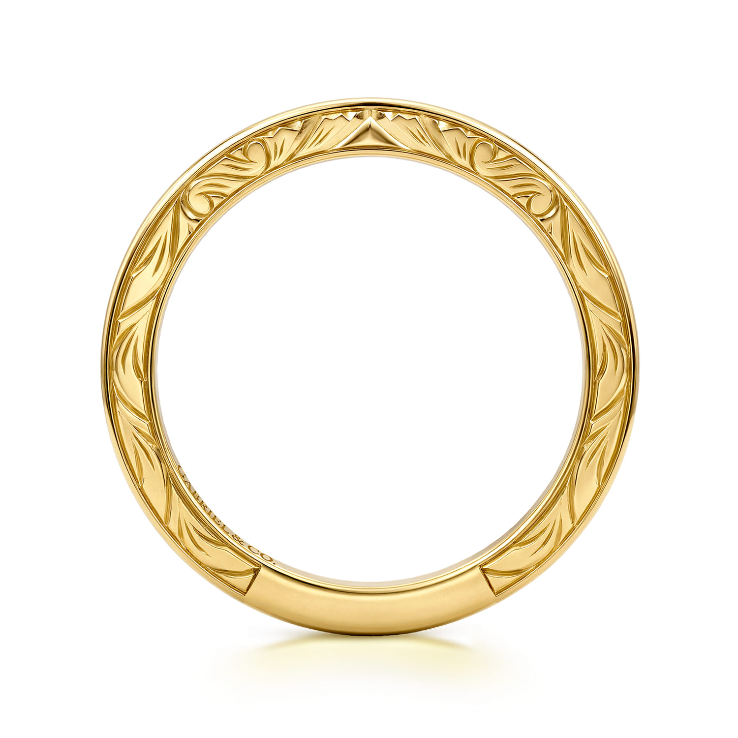 Vintage Inspired Matching Wedding Band in 14K Yellow Gold, photograph 2