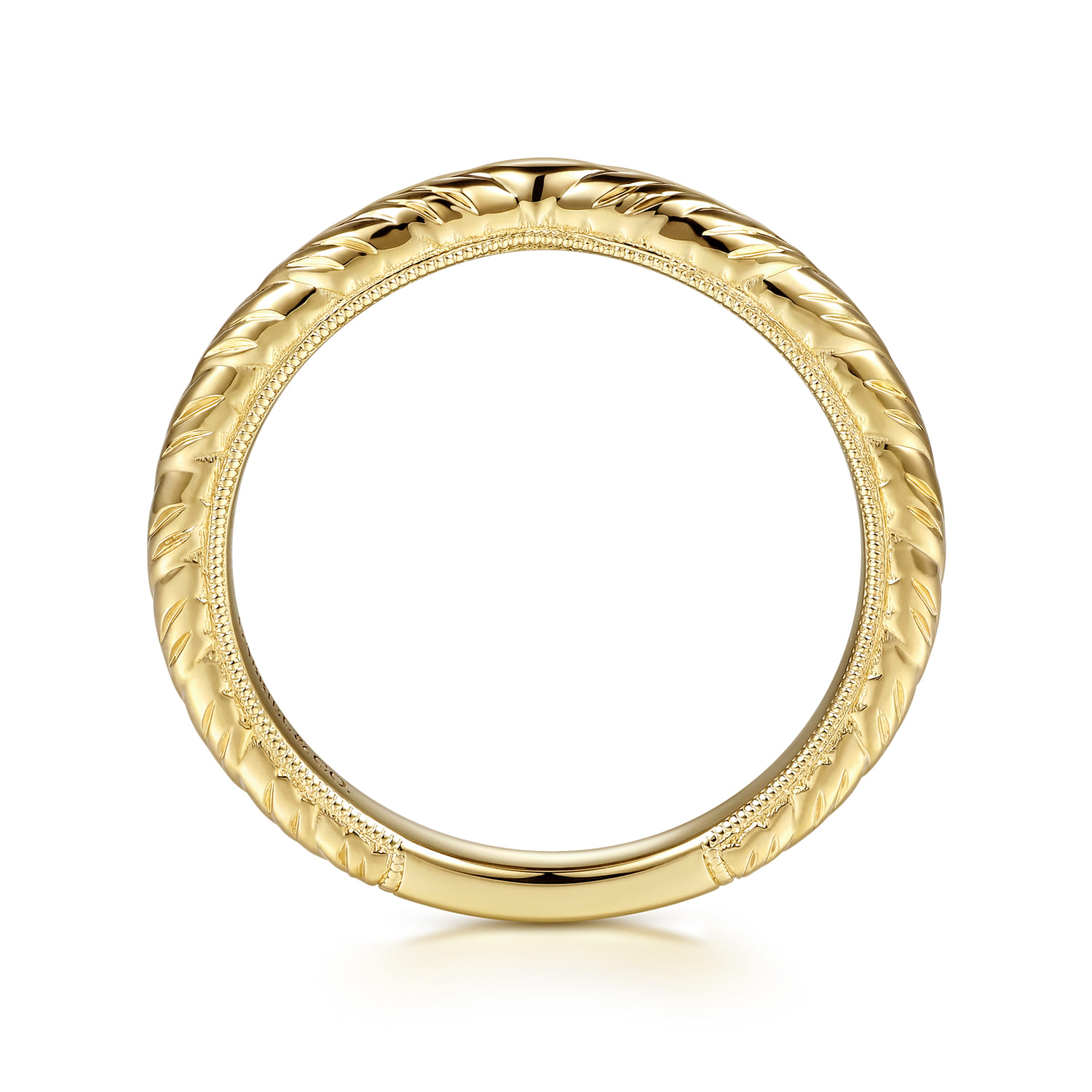 Vintage Inspired Matching Wedding Band in 14K Yellow Gold, photograph 2