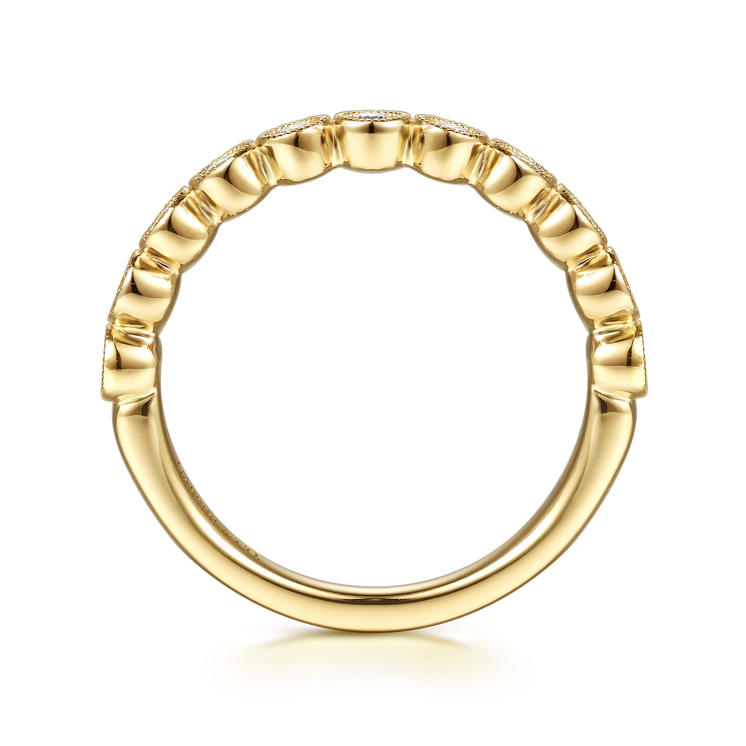 Diamond Matching Wedding Band in 14K Yellow Gold, photograph 2