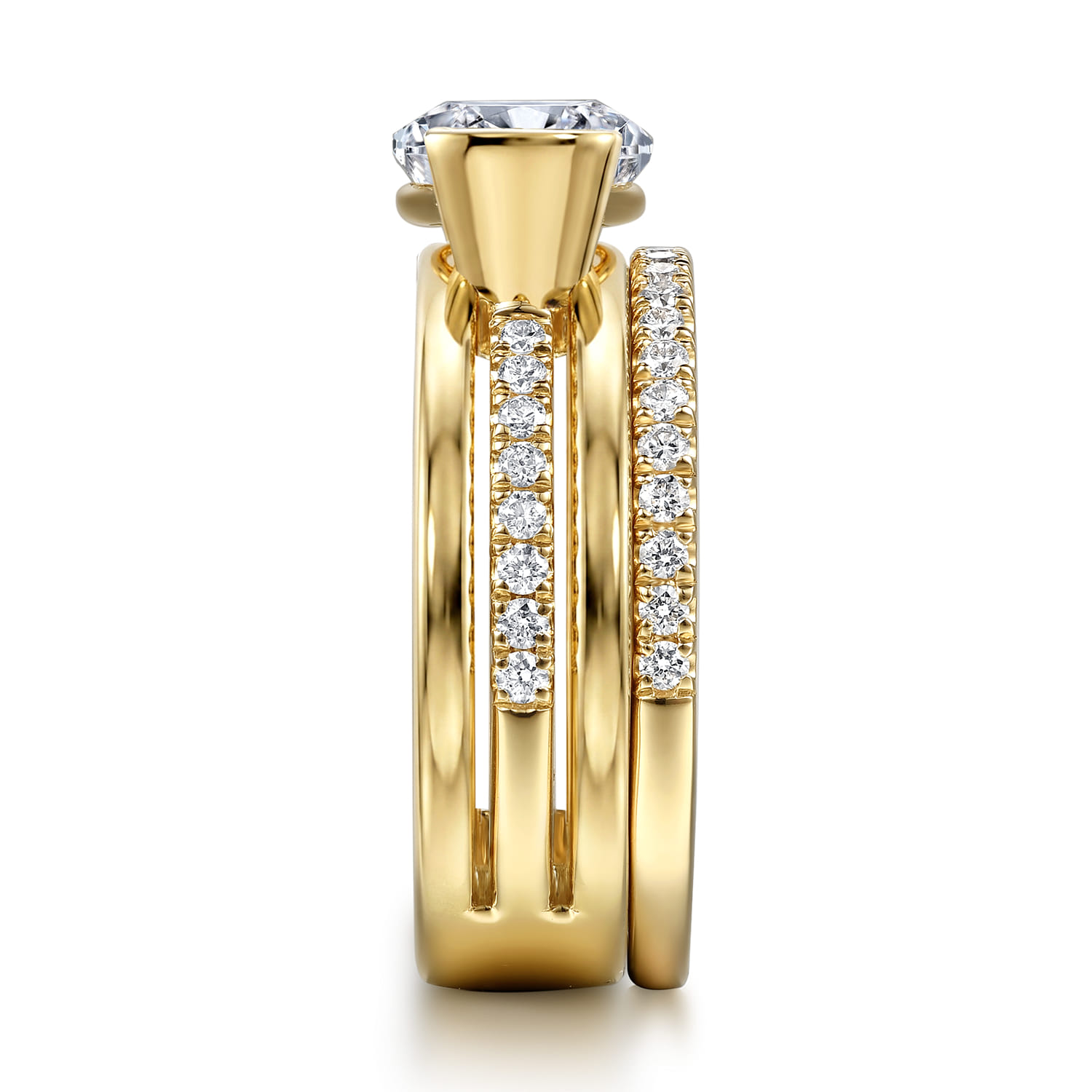 Diamond Matching Wedding Band in 14K Yellow Gold, photograph 5