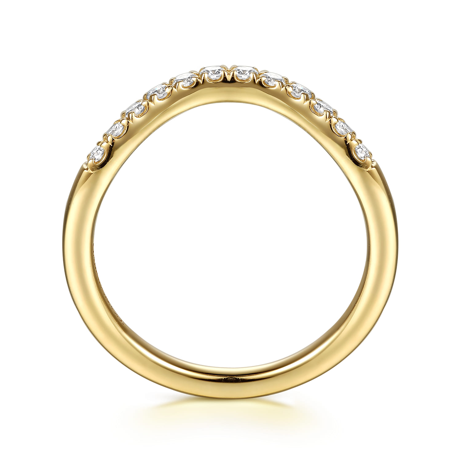 Diamond Matching Wedding Band in 14K Yellow Gold, photograph 2