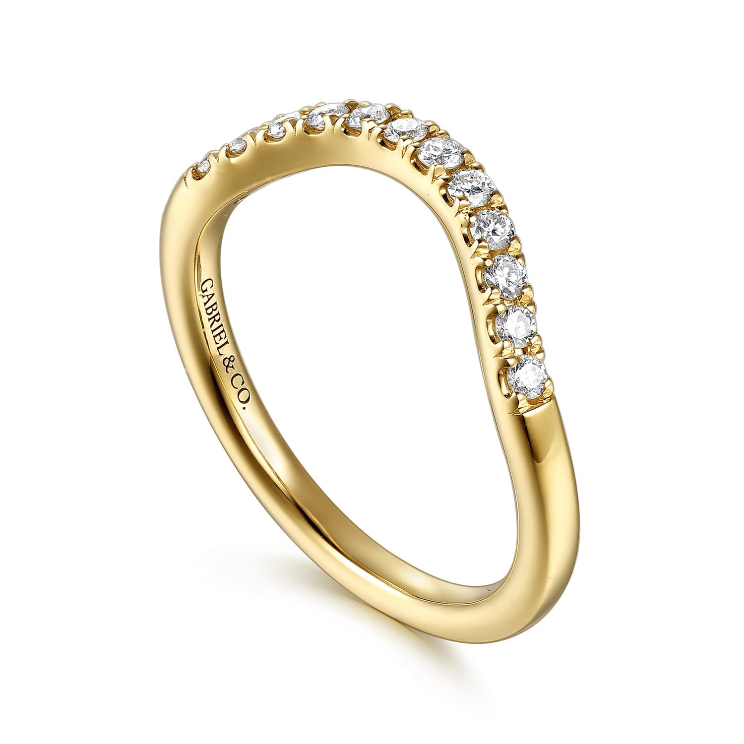 Diamond Matching Wedding Band in 14K Yellow Gold, photograph 3