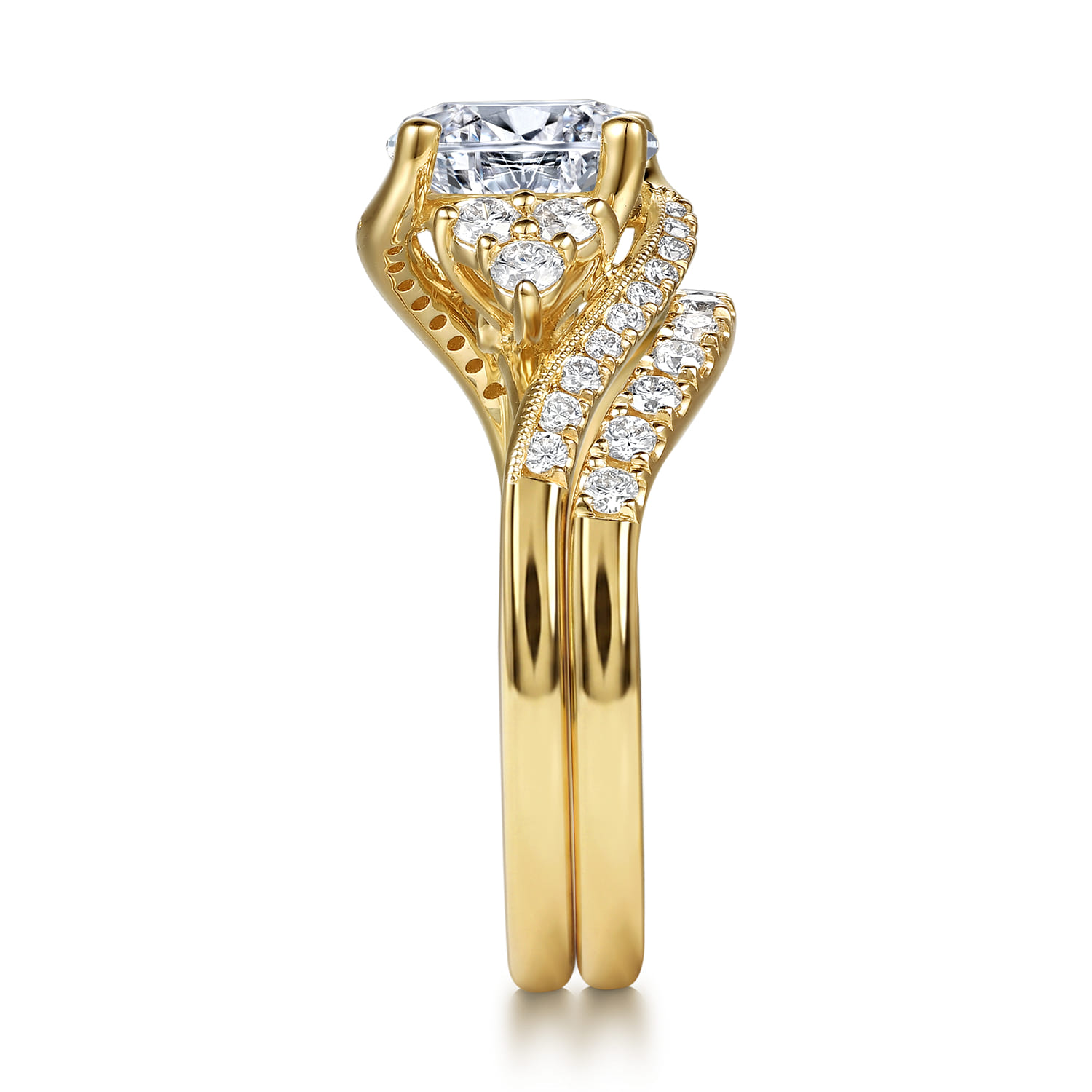 Diamond Matching Wedding Band in 14K Yellow Gold, photograph 5
