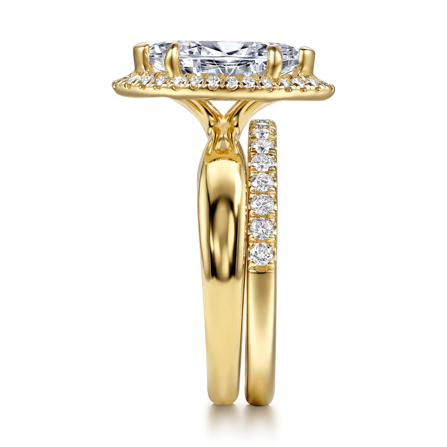Diamond Matching Wedding Band in 14K Yellow Gold, photograph 5