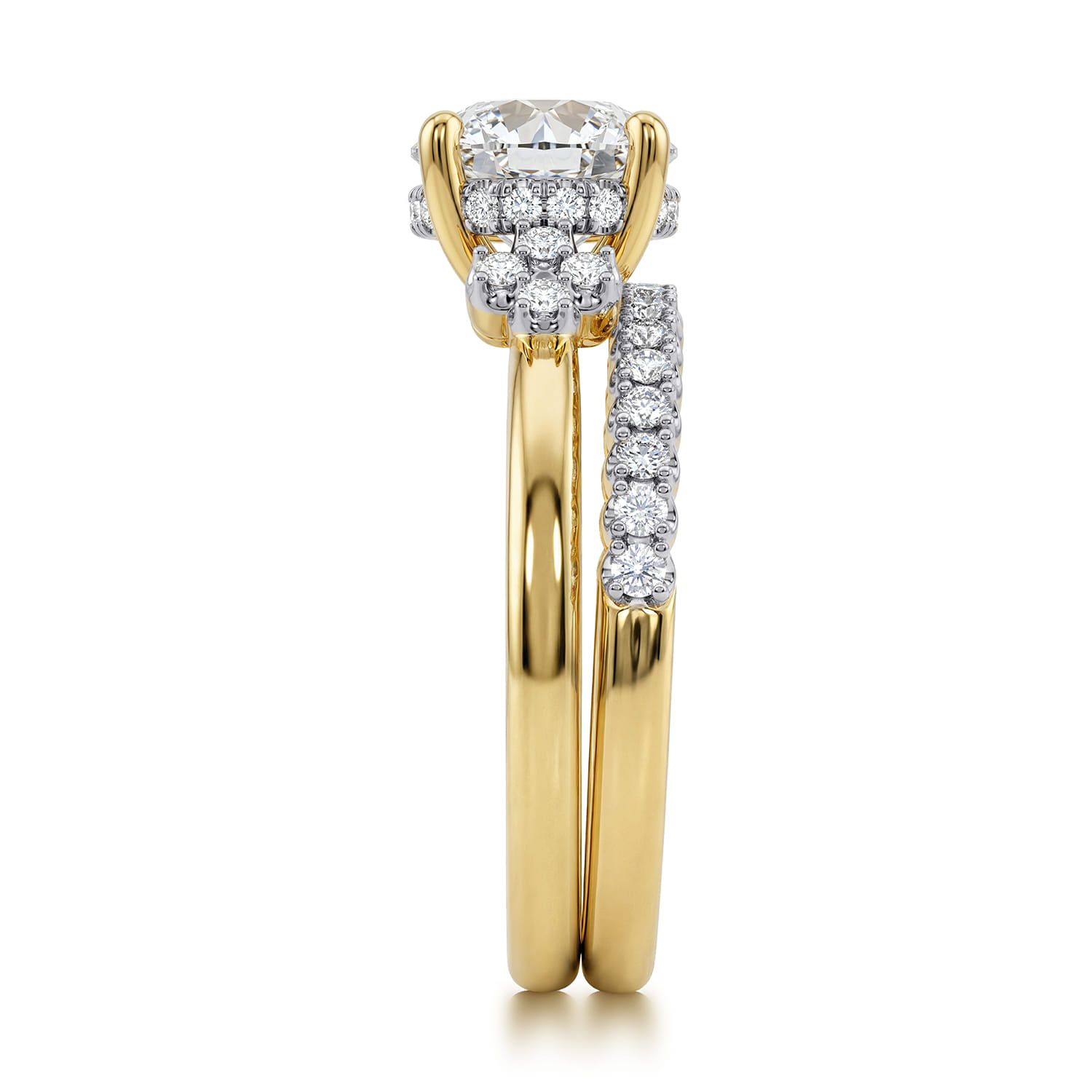 Diamond Matching Wedding Band in 14K Yellow Gold, photograph 5