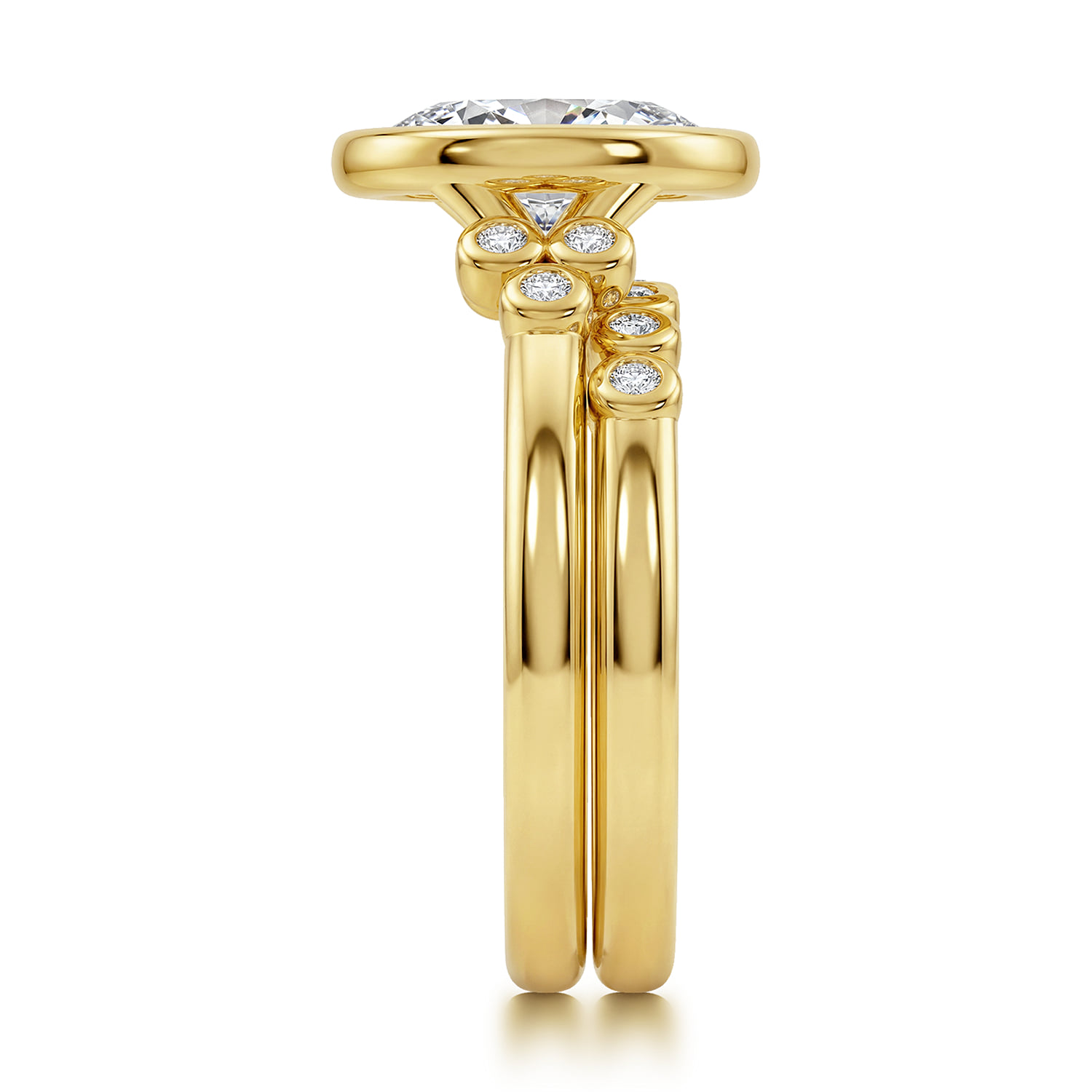 Diamond Matching Wedding Band in 14K Yellow Gold, photograph 5