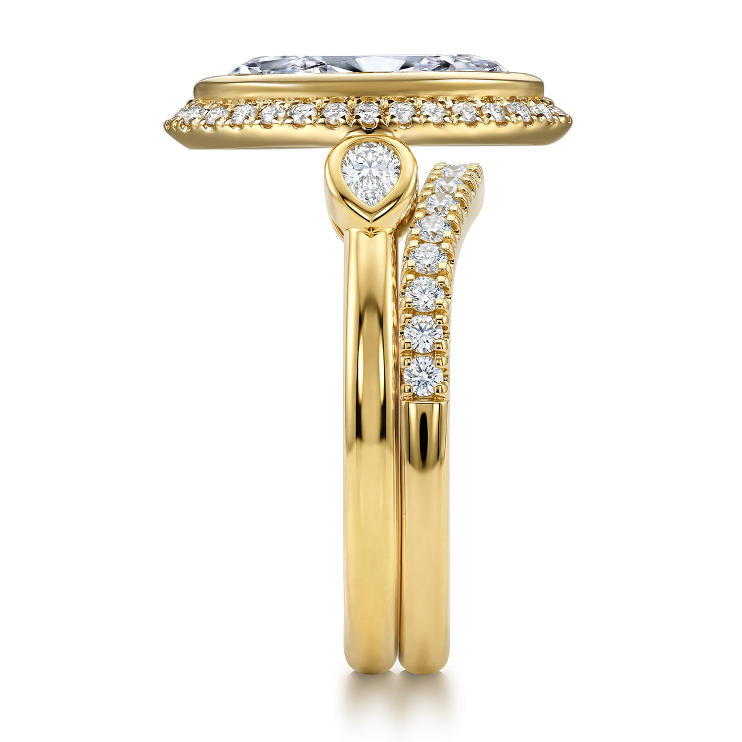 Diamond Matching Wedding Band in 14K Yellow Gold, photograph 5