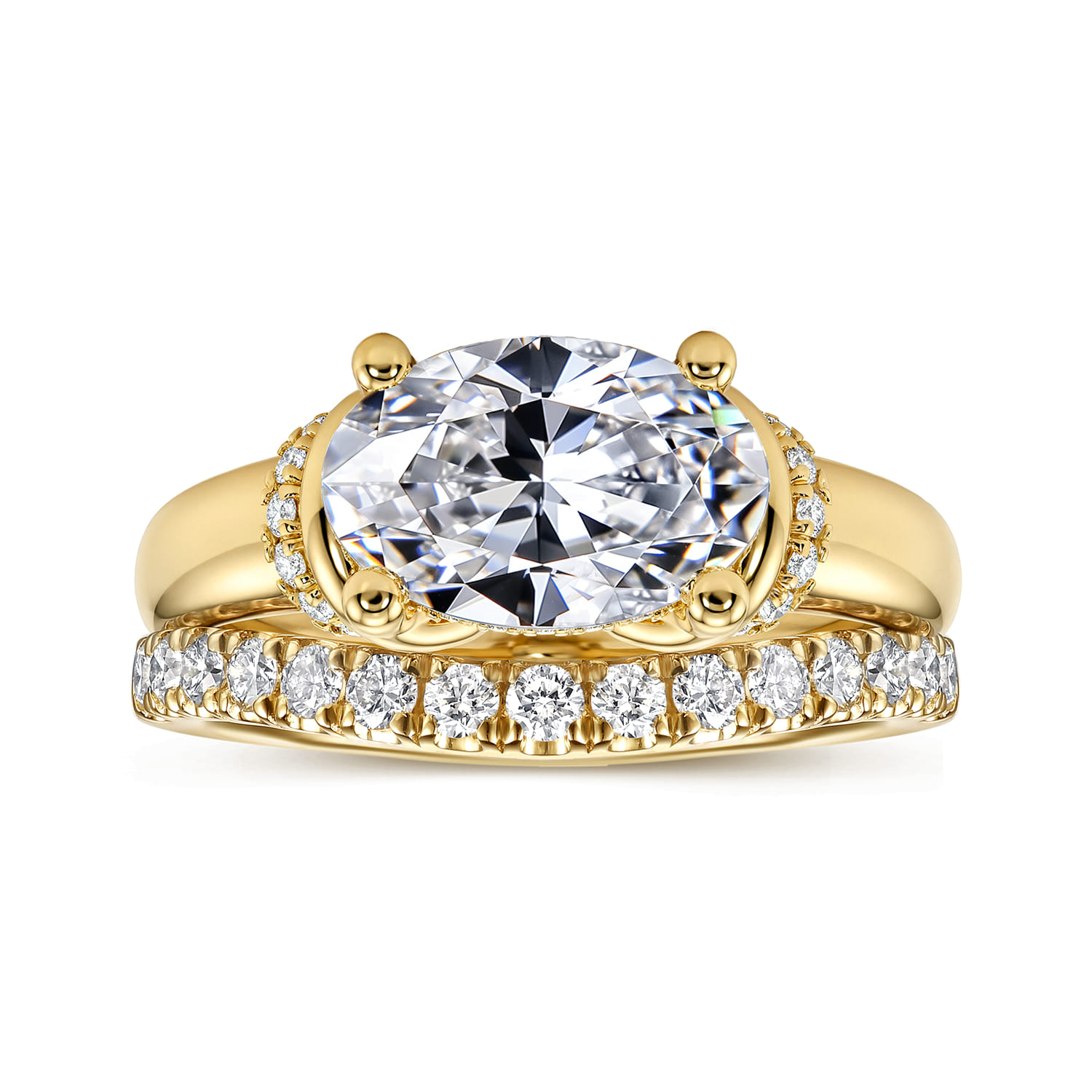 Diamond Matching Wedding Band in 14K Yellow Gold, photograph 4