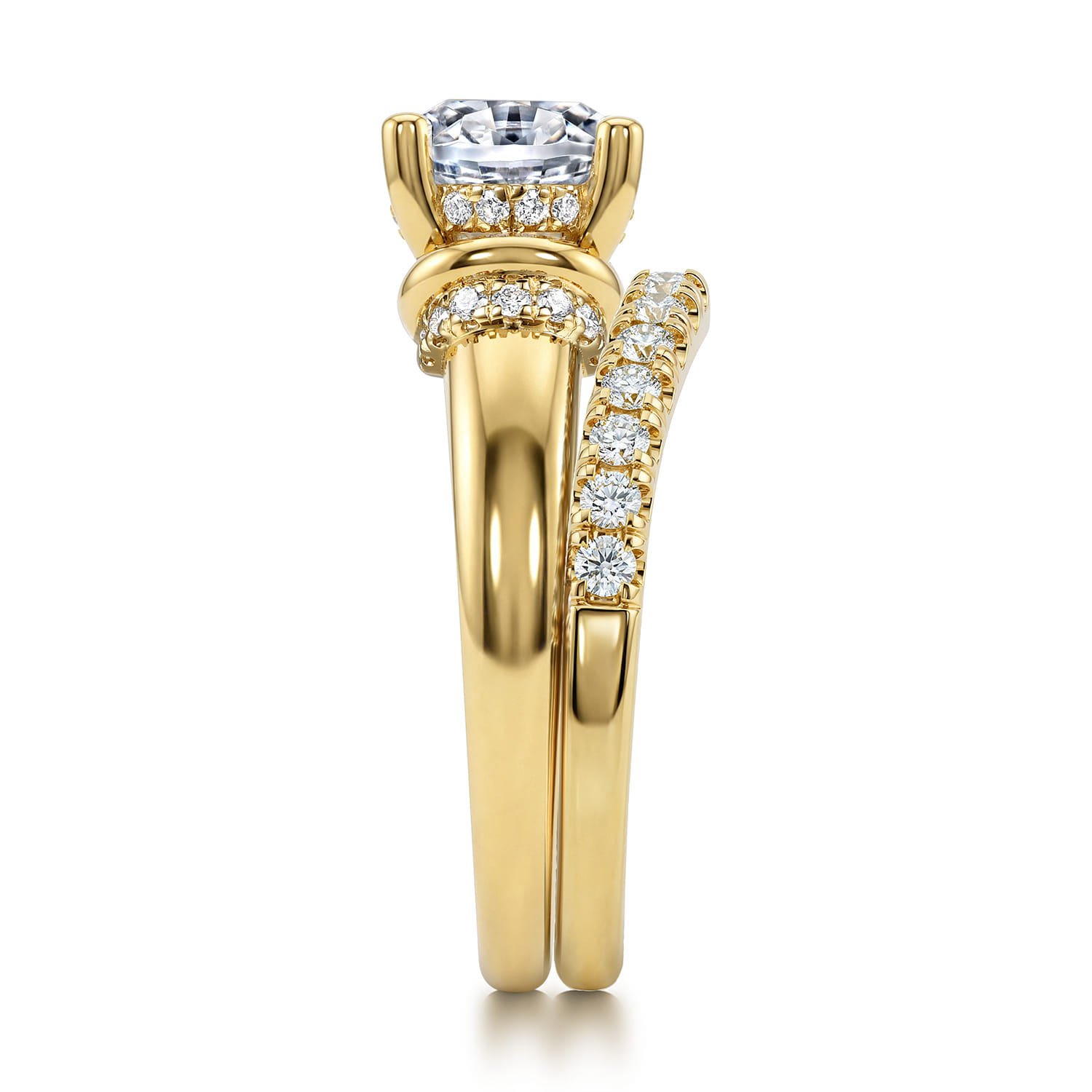 Diamond Matching Wedding Band in 14K Yellow Gold, photograph 5