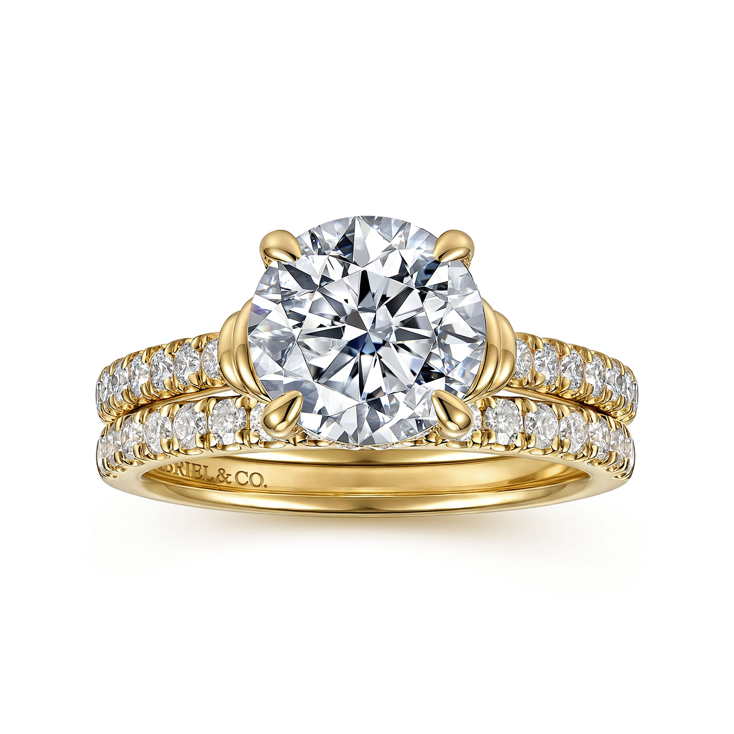 Diamond Matching Wedding Band in 14K Yellow Gold, photograph 4