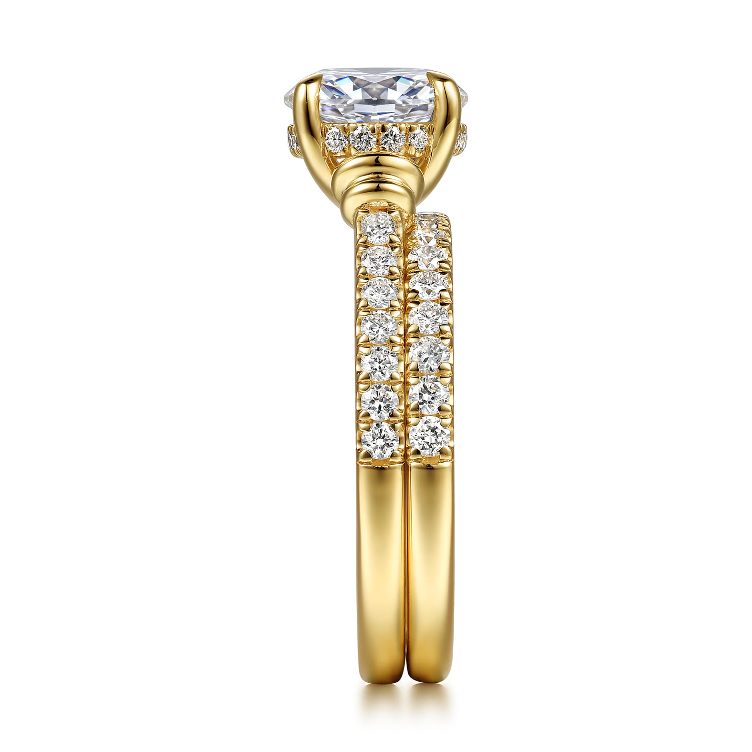 Diamond Matching Wedding Band in 14K Yellow Gold, photograph 5