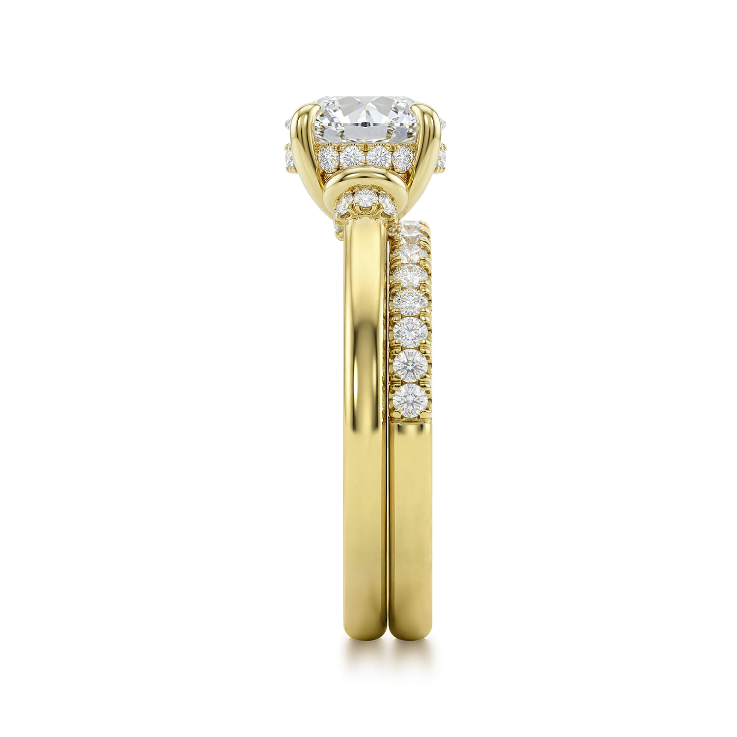 Diamond Matching Wedding Band in 14K Yellow Gold, photograph 5