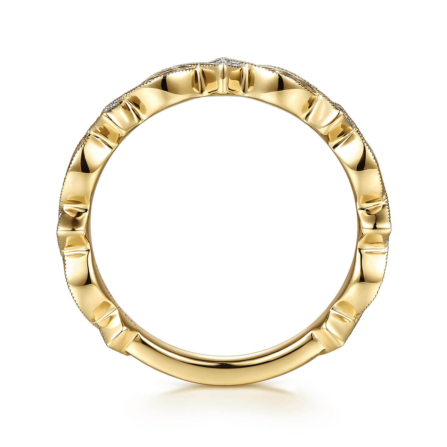 Vintage Inspired Matching Wedding Band in 14K Yellow Gold, photograph 2
