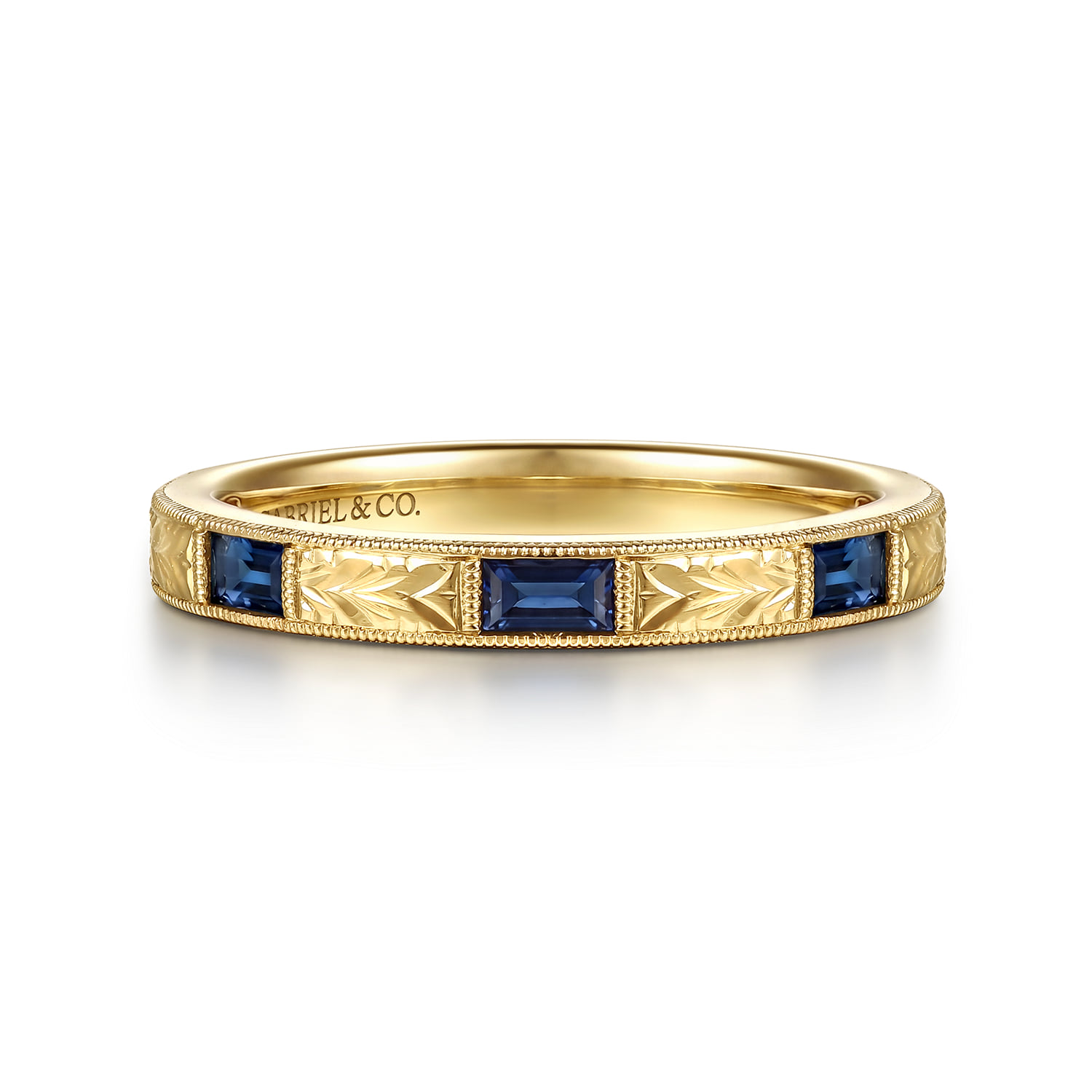 Vintage Inspired Sapphire Matching Wedding Band