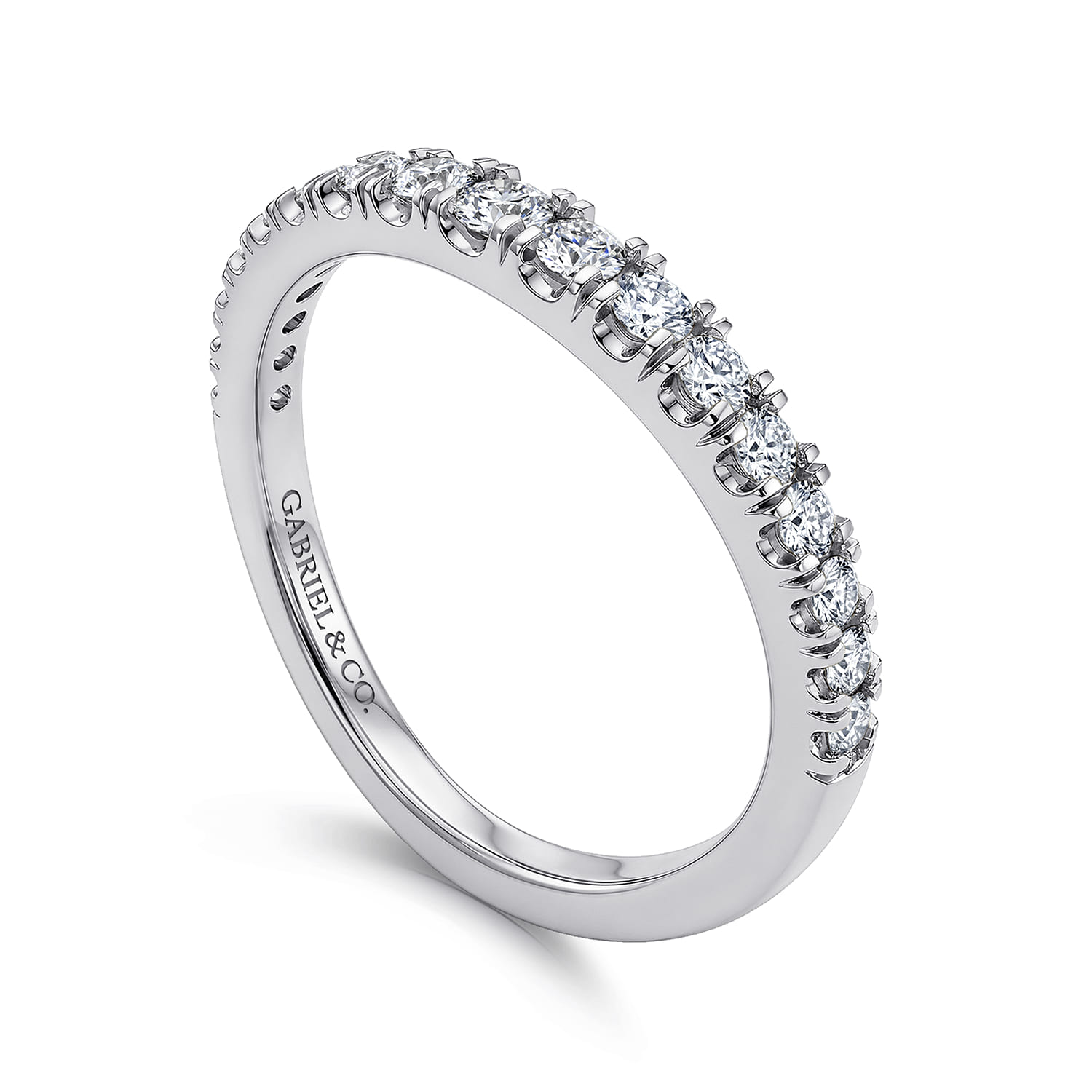 Diamond Matching Wedding Band in 14K White Gold, photograph 3