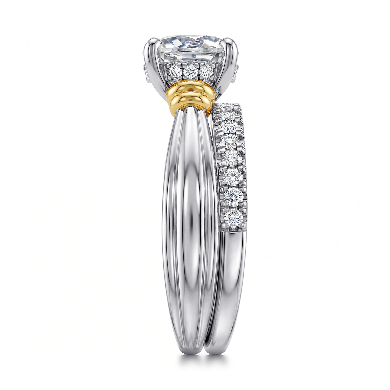 Diamond Matching Wedding Band in 14K White Gold, photograph 5