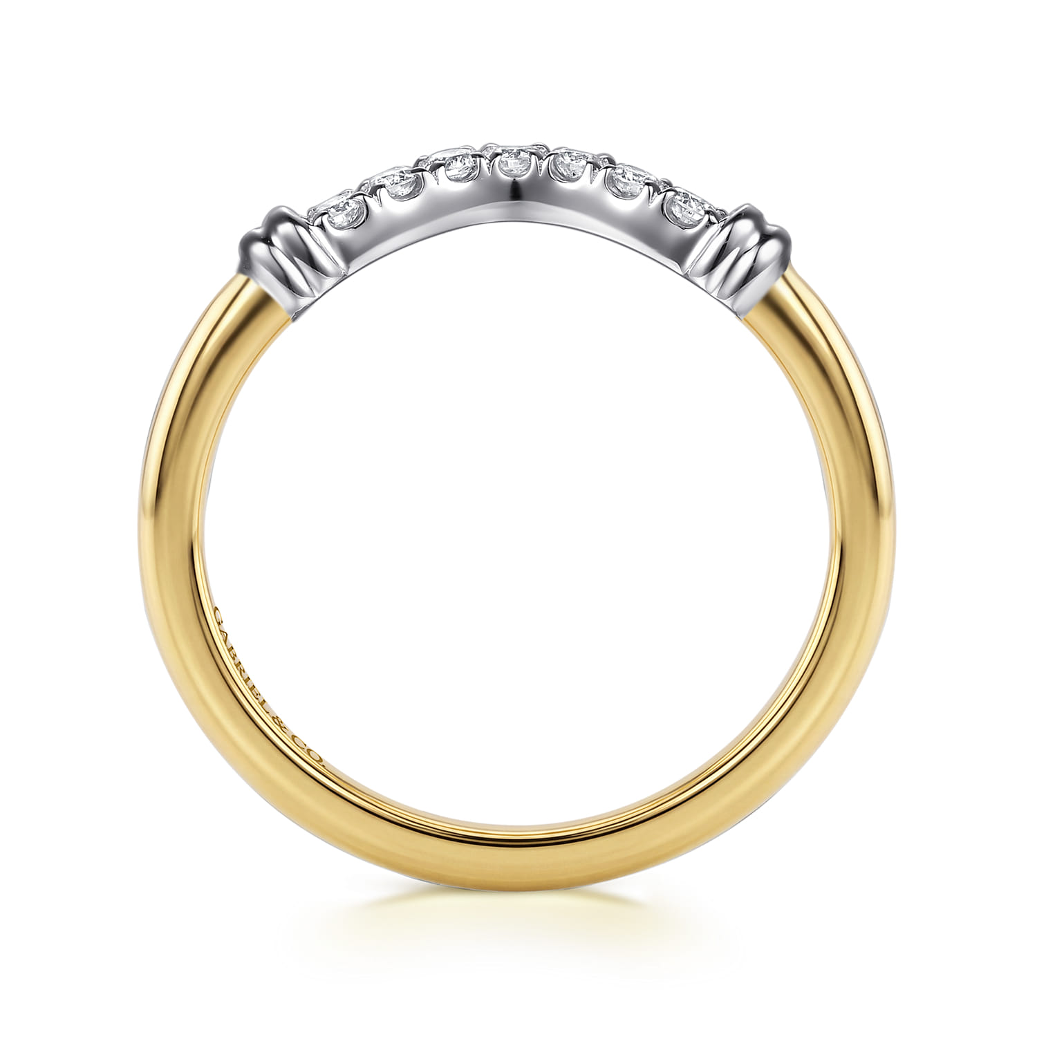 Diamond Matching Wedding Band in 14K White/Yellow Gold, photograph 2