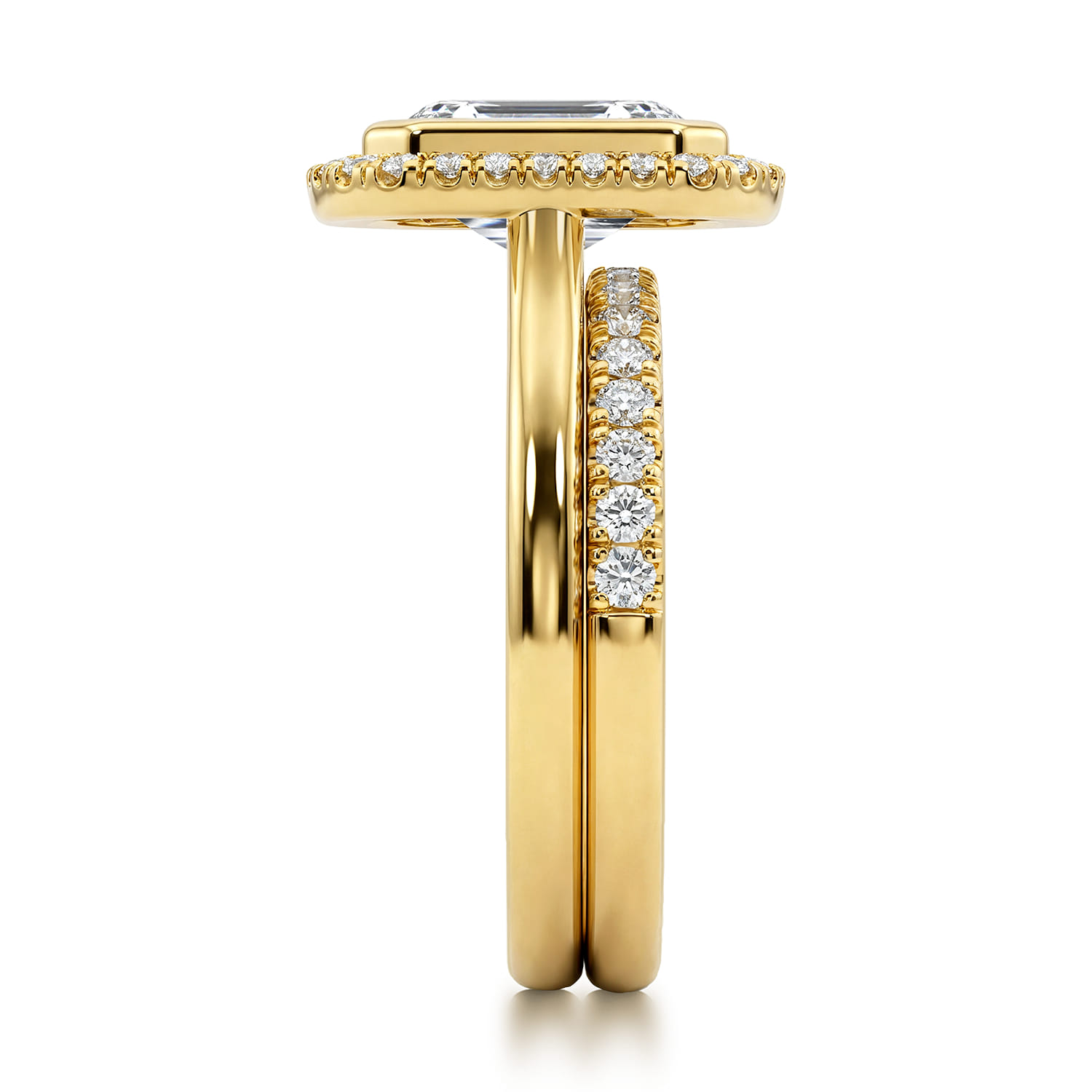 Diamond Matching Wedding Band in 14K Yellow Gold, photograph 5