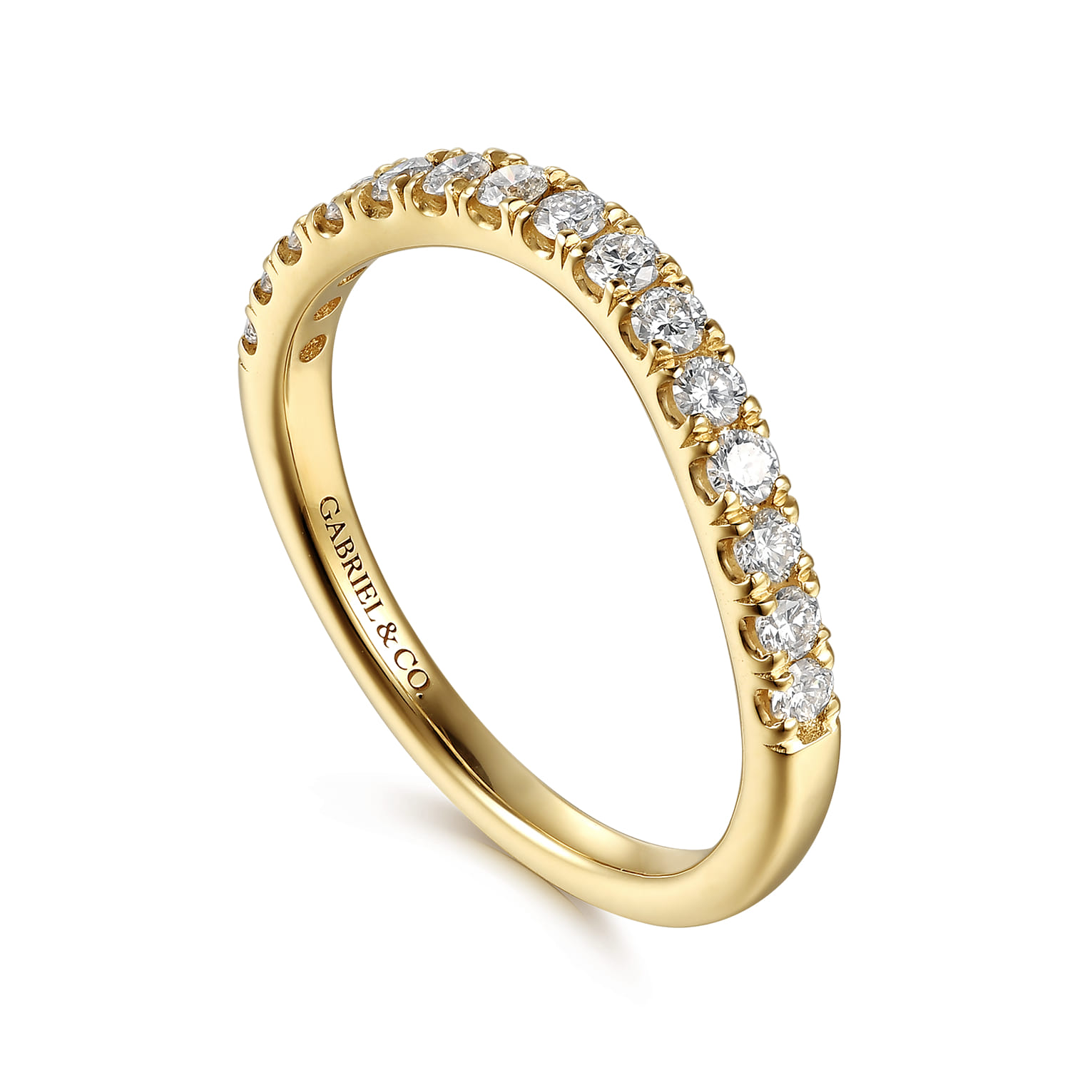 Diamond Matching Wedding Band in 14K Yellow Gold, photograph 3
