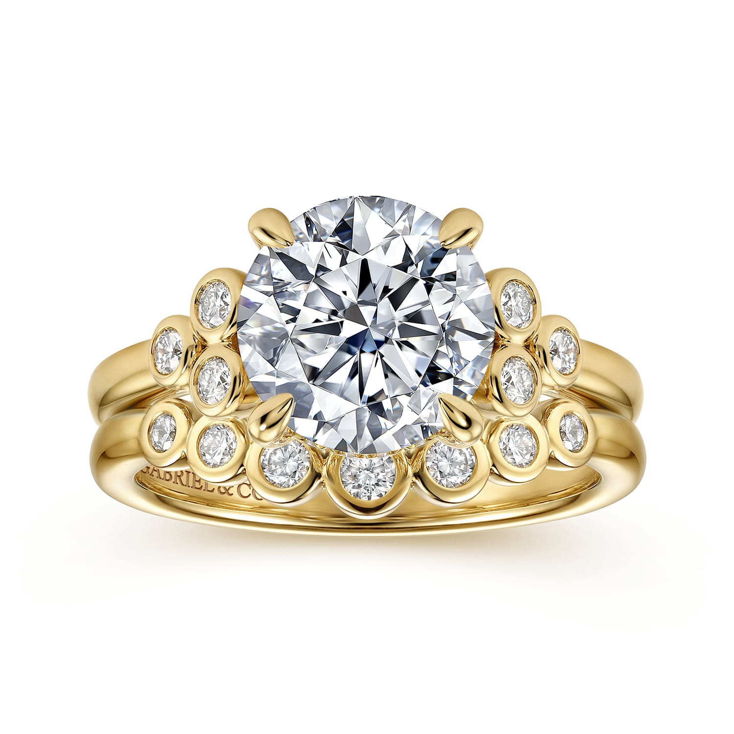 Diamond Matching Wedding Band in 14K Yellow Gold, photograph 4