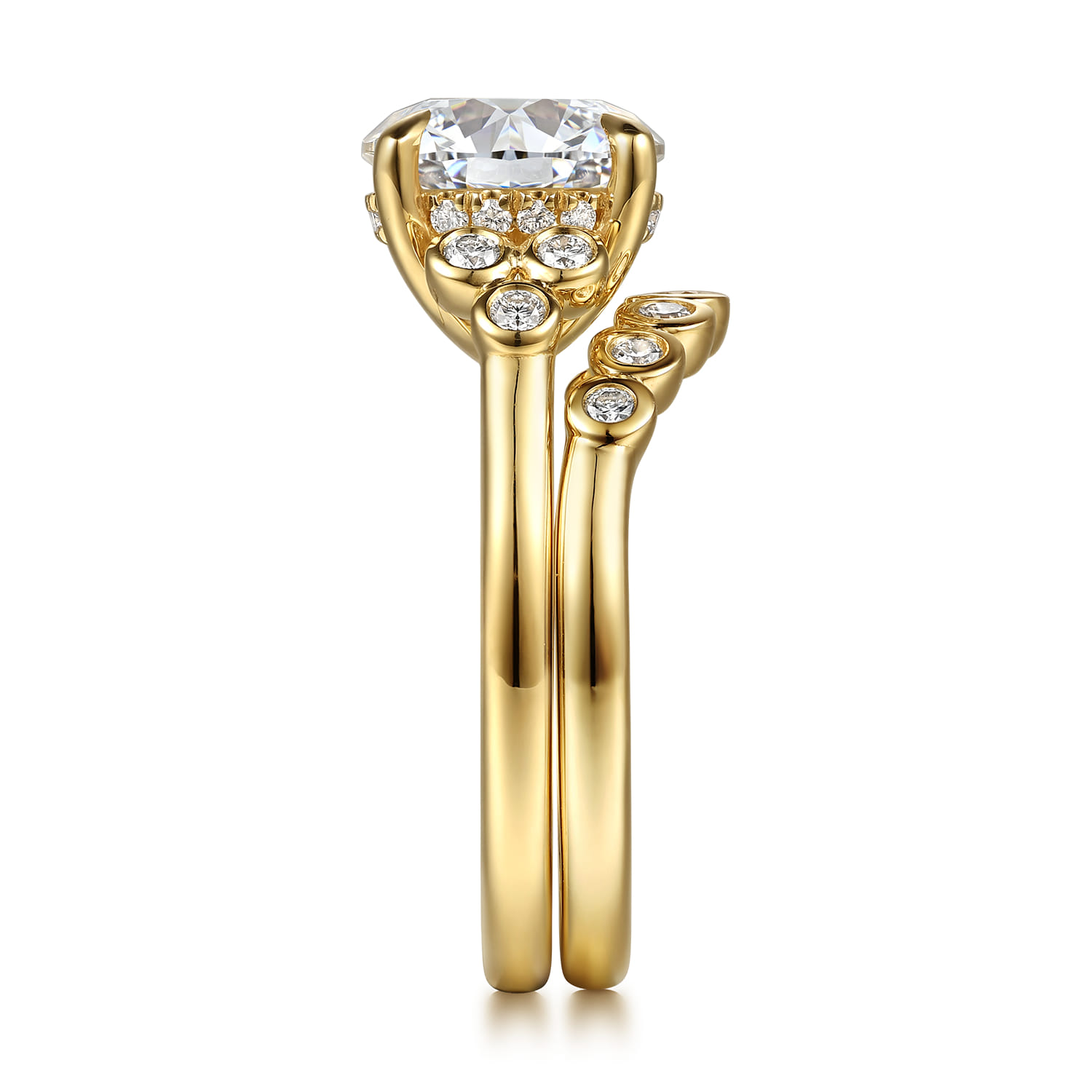 Diamond Matching Wedding Band in 14K Yellow Gold, photograph 5
